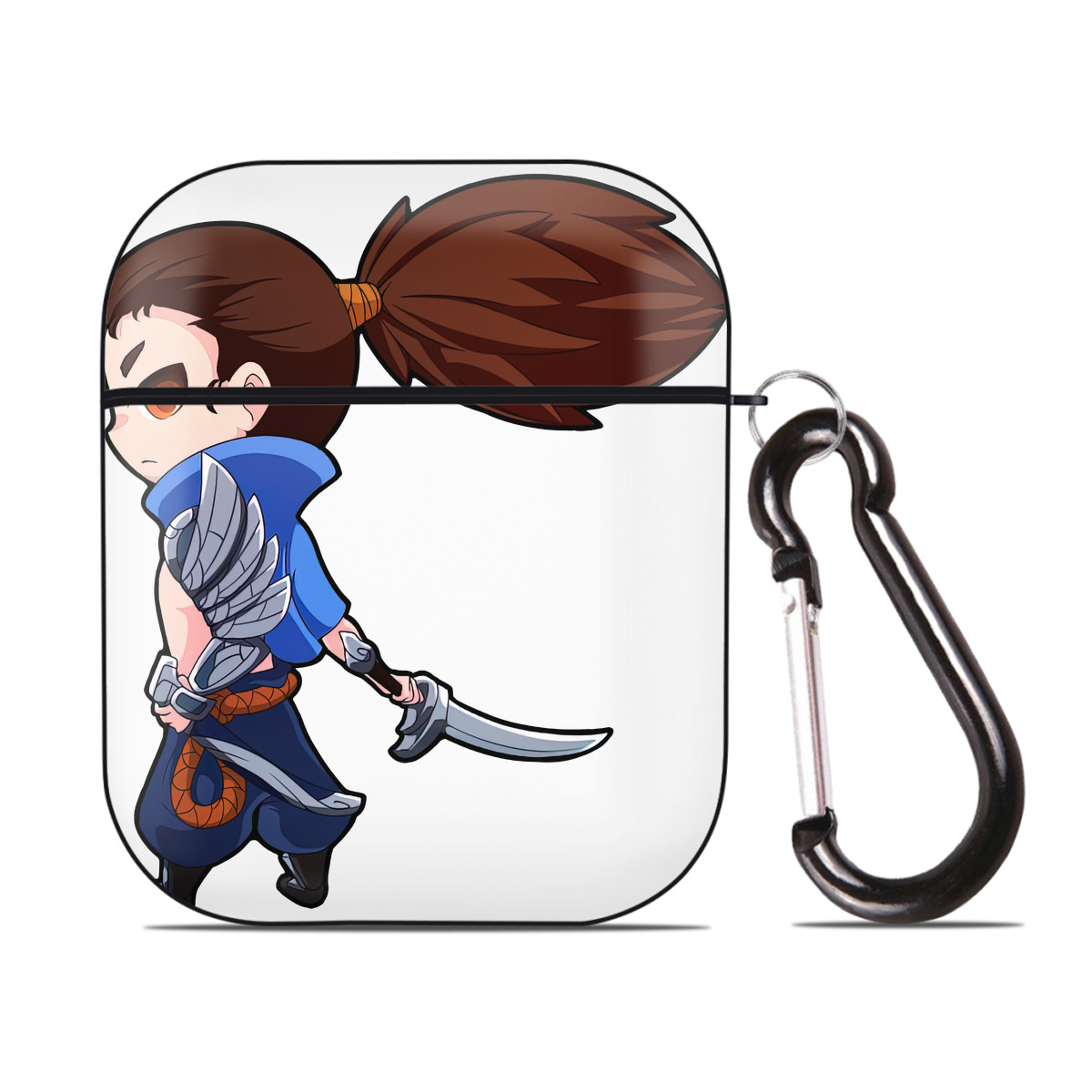 （画像用） リーグ・オブ・レジェンド League of Legends LOL AirPods 第2世代保護ケース ハードシェル ブラック 耐衝撃・防指紋・カラビナ付き