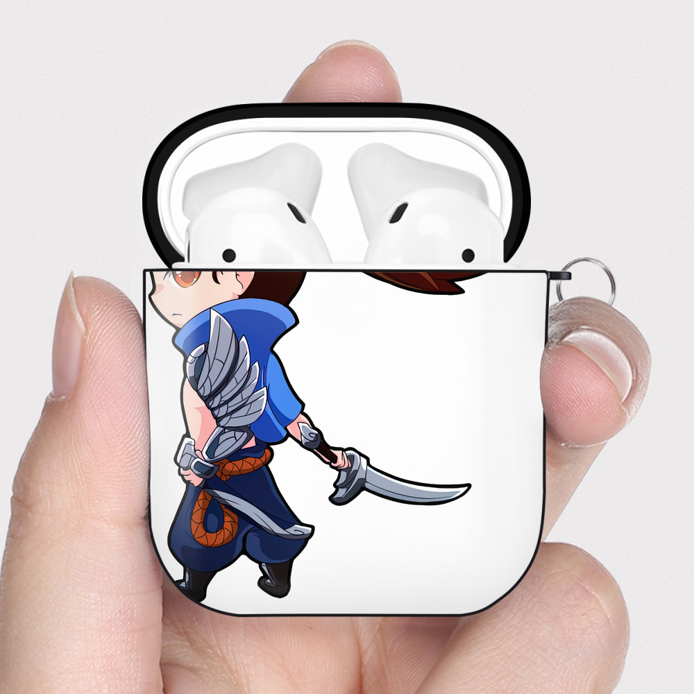 （画像用） リーグ・オブ・レジェンド League of Legends LOL AirPods 第2世代保護ケース ハードシェル ブラック 耐衝撃・防指紋・カラビナ付き