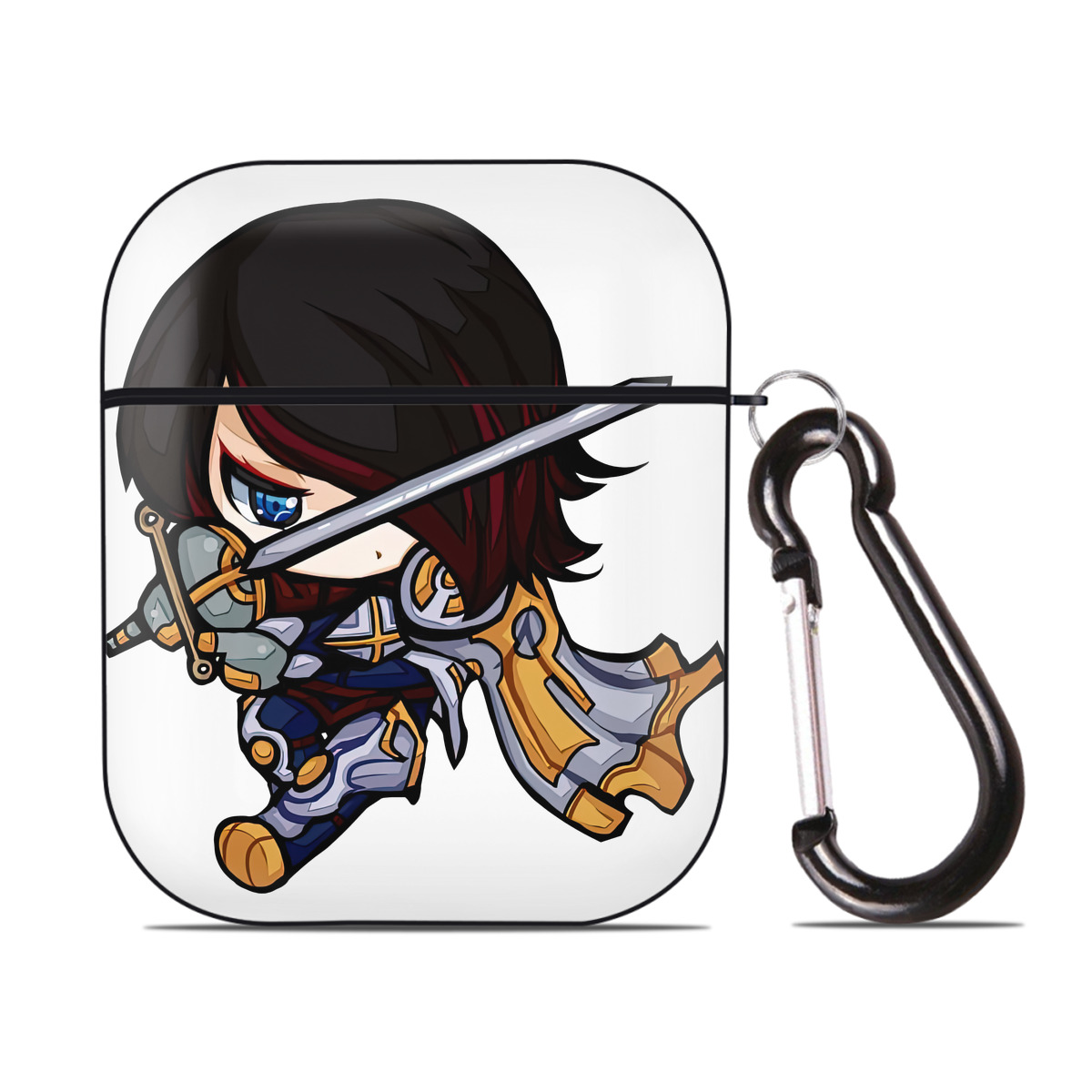 （画像用） リーグ・オブ・レジェンド League of Legends LOL AirPods 第2世代保護ケース ハードシェル ブラック 耐衝撃・防指紋・カラビナ付き