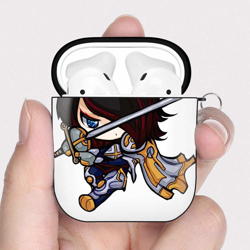 （画像用） リーグ・オブ・レジェンド League of Legends LOL AirPods 第2世代保護ケース ハードシェル ブラック 耐衝撃・防指紋・カラビナ付き