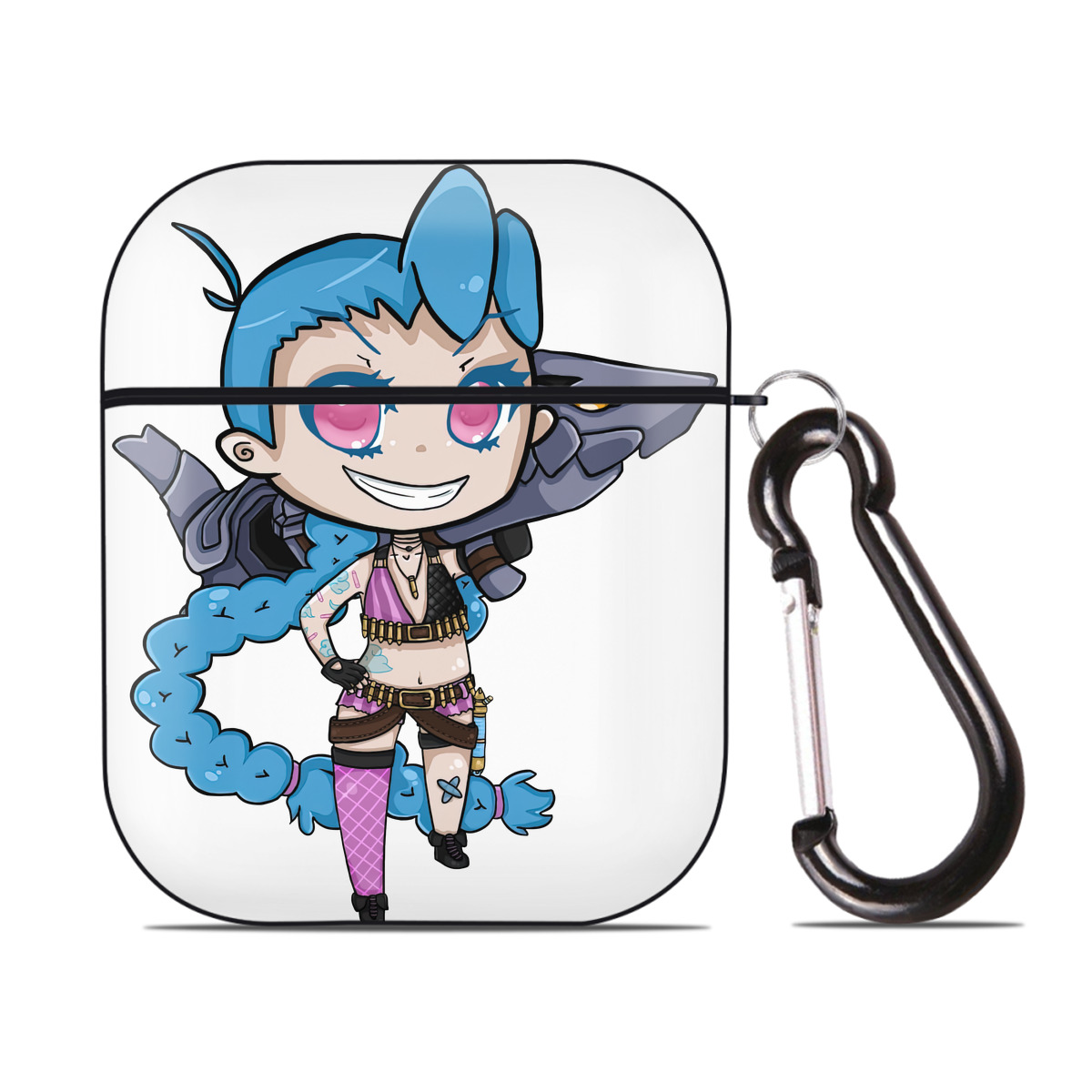 （画像用） リーグ・オブ・レジェンド League of Legends LOL AirPods 第2世代保護ケース ハードシェル ブラック 耐衝撃・防指紋・カラビナ付き