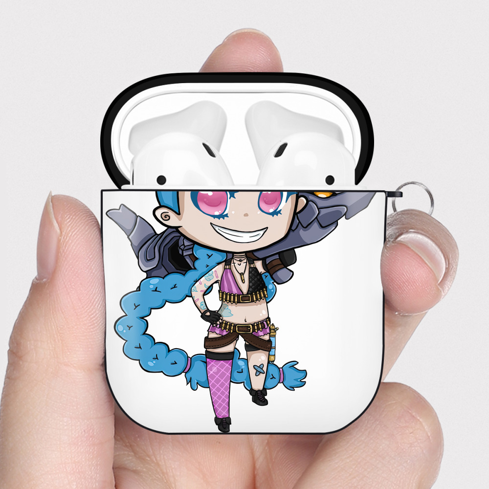 （画像用） リーグ・オブ・レジェンド League of Legends LOL AirPods 第2世代保護ケース ハードシェル ブラック 耐衝撃・防指紋・カラビナ付き