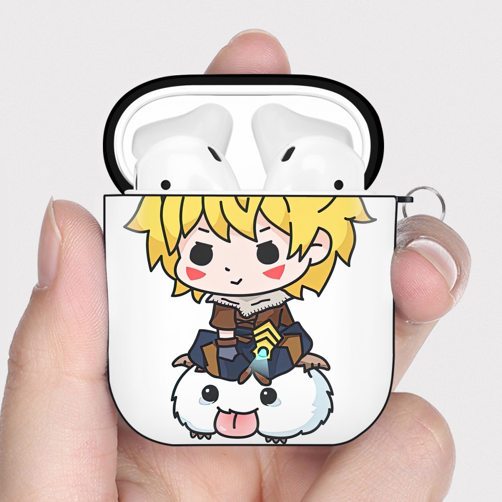 （画像用） リーグ・オブ・レジェンド League of Legends LOL AirPods 第2世代保護ケース ハードシェル ブラック 耐衝撃・防指紋・カラビナ付き