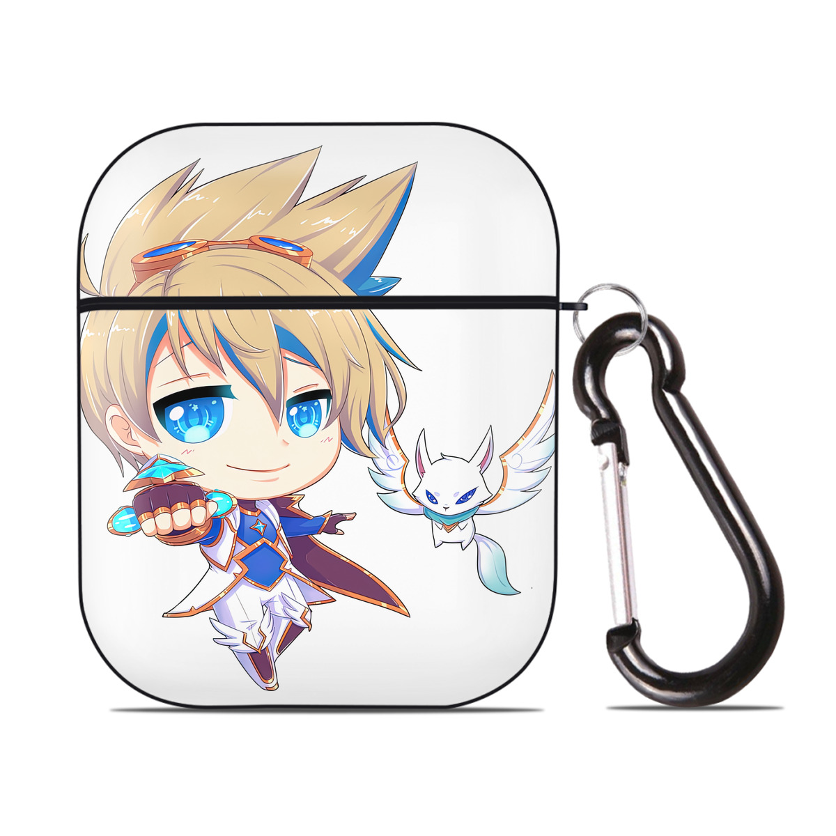 （画像用） リーグ・オブ・レジェンド League of Legends LOL AirPods 第2世代保護ケース ハードシェル ブラック 耐衝撃・防指紋・カラビナ付き