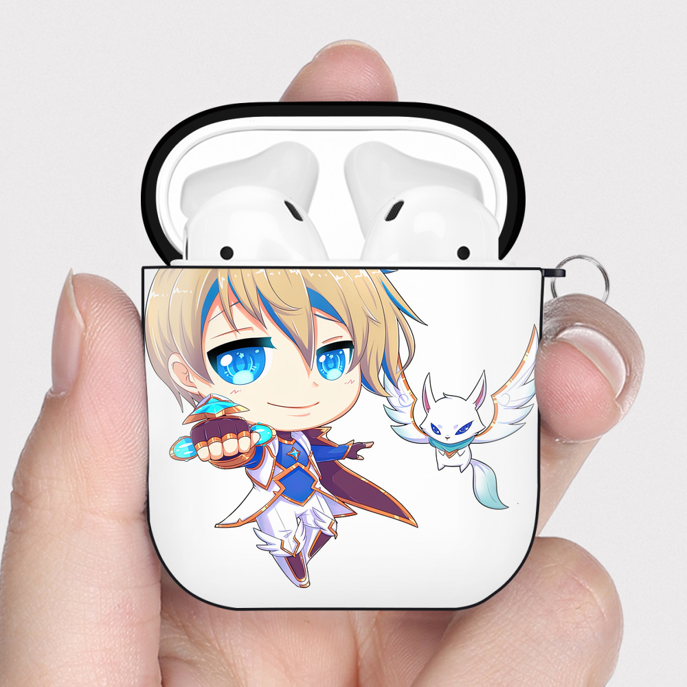 （画像用） リーグ・オブ・レジェンド League of Legends LOL AirPods 第2世代保護ケース ハードシェル ブラック 耐衝撃・防指紋・カラビナ付き