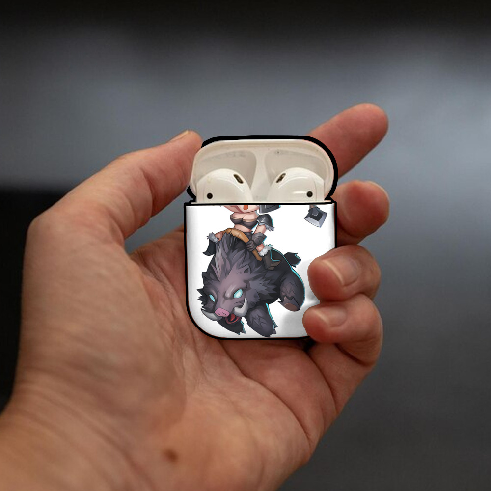 リーグ・オブ・レジェンド League of Legends LOL AirPods 第2世代保護ケース ハードシェル ブラック 耐衝撃・防指紋・カラビナ付き