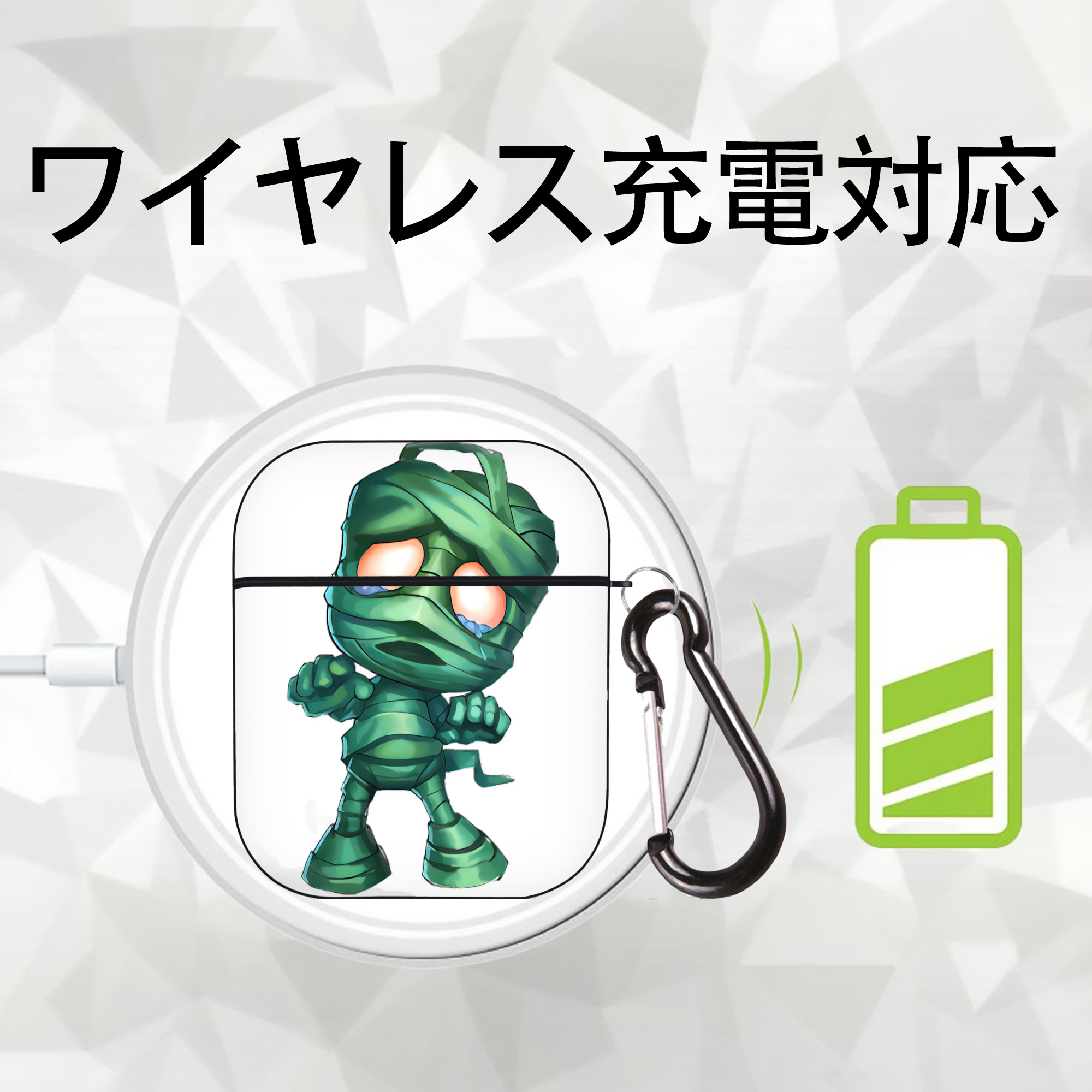 リーグ・オブ・レジェンド League of Legends LOL AirPods 第2世代保護ケース ハードシェル ブラック 耐衝撃・防指紋・カラビナ付き