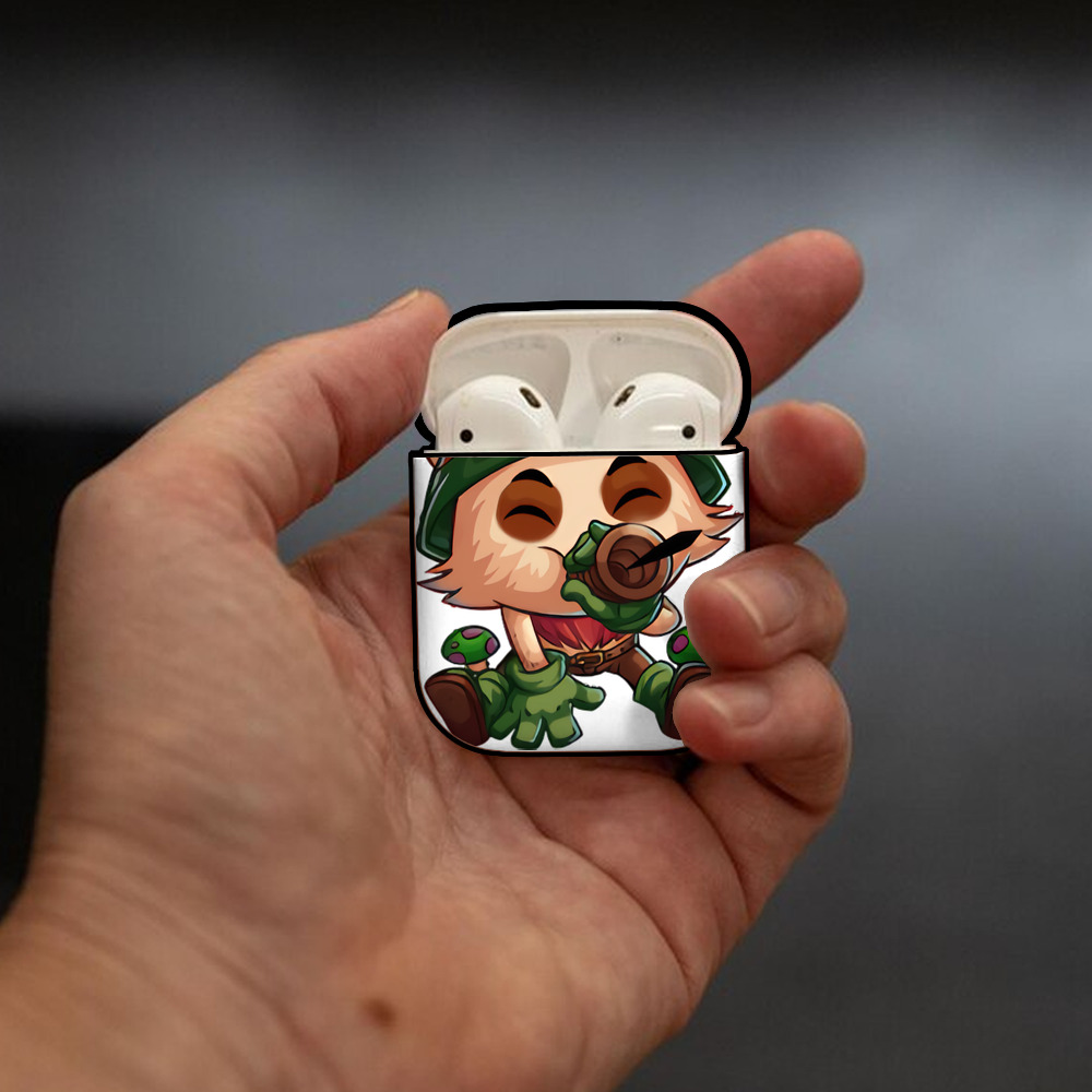 リーグ・オブ・レジェンド League of Legends LOL AirPods 第2世代保護ケース ハードシェル ブラック 耐衝撃・防指紋・カラビナ付き