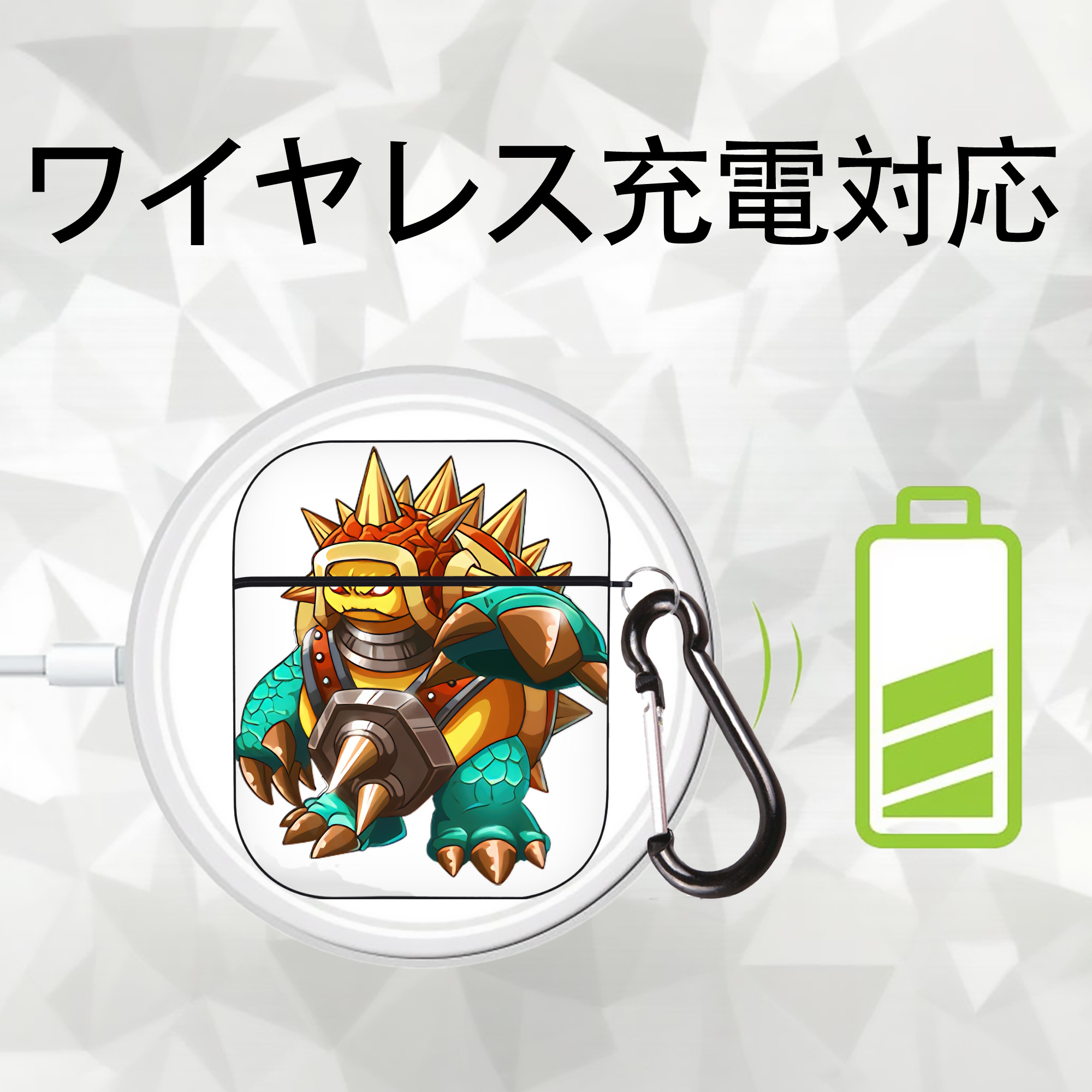 リーグ・オブ・レジェンド League of Legends LOL AirPods 第2世代保護ケース ハードシェル ブラック 耐衝撃・防指紋・カラビナ付き