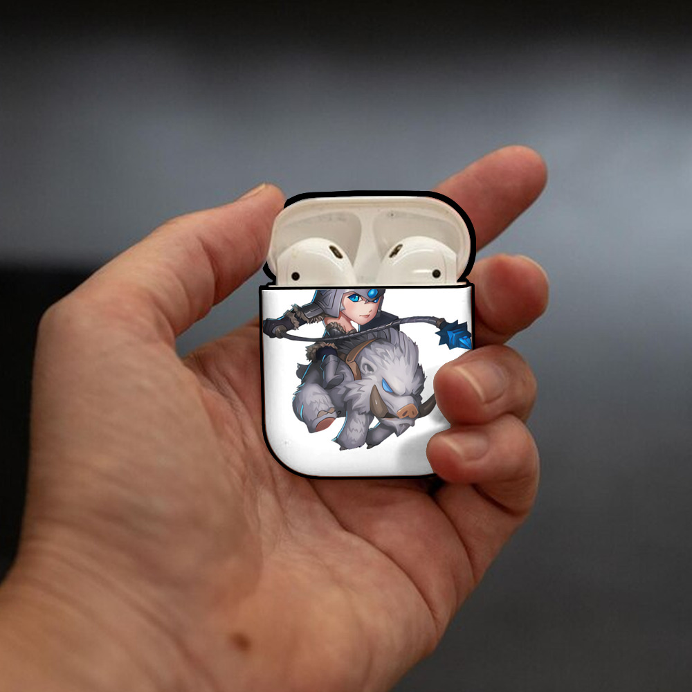 リーグ・オブ・レジェンド League of Legends LOL AirPods 第2世代保護ケース ハードシェル ブラック 耐衝撃・防指紋・カラビナ付き