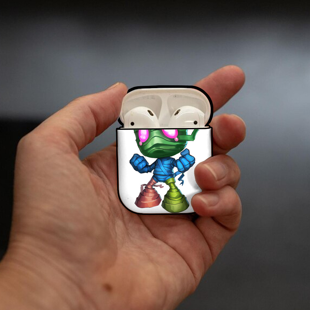 リーグ・オブ・レジェンド League of Legends LOL AirPods 第2世代保護ケース ハードシェル ブラック 耐衝撃・防指紋・カラビナ付き