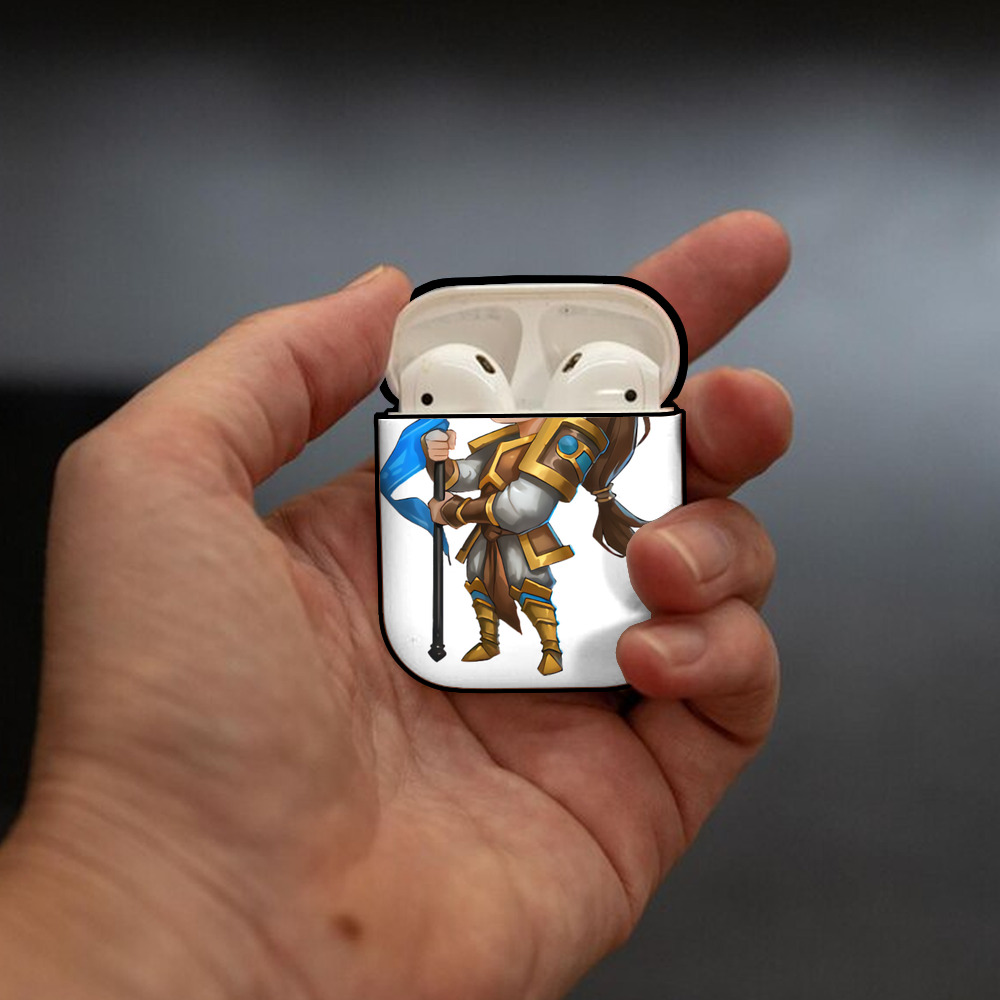 リーグ・オブ・レジェンド League of Legends LOL AirPods 第2世代保護ケース ハードシェル ブラック 耐衝撃・防指紋・カラビナ付き