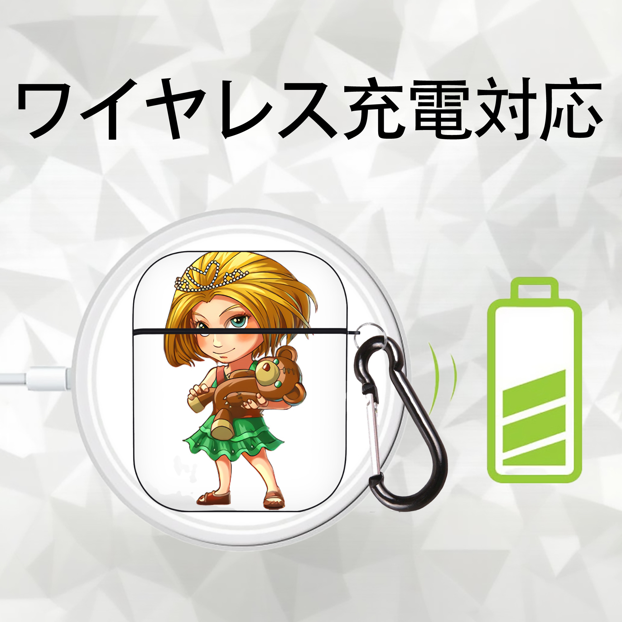 リーグ・オブ・レジェンド League of Legends LOL AirPods 第2世代保護ケース ハードシェル ブラック 耐衝撃・防指紋・カラビナ付き
