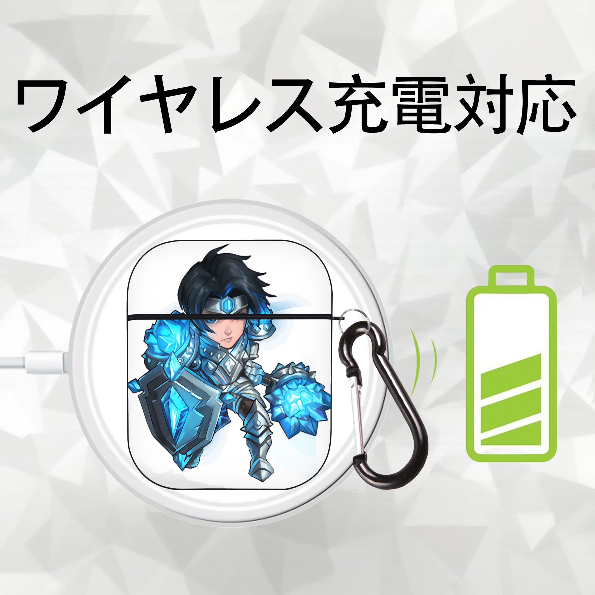 リーグ・オブ・レジェンド League of Legends LOL AirPods 第2世代保護ケース ハードシェル ブラック 耐衝撃・防指紋・カラビナ付き