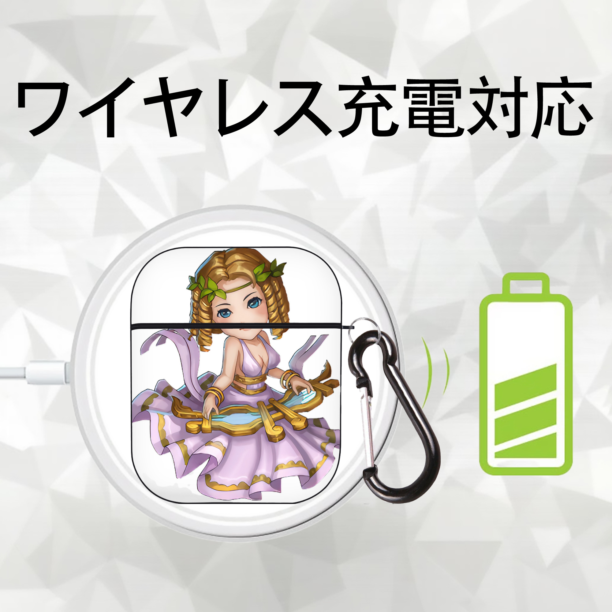 リーグ・オブ・レジェンド League of Legends LOL AirPods 第2世代保護ケース ハードシェル ブラック 耐衝撃・防指紋・カラビナ付き