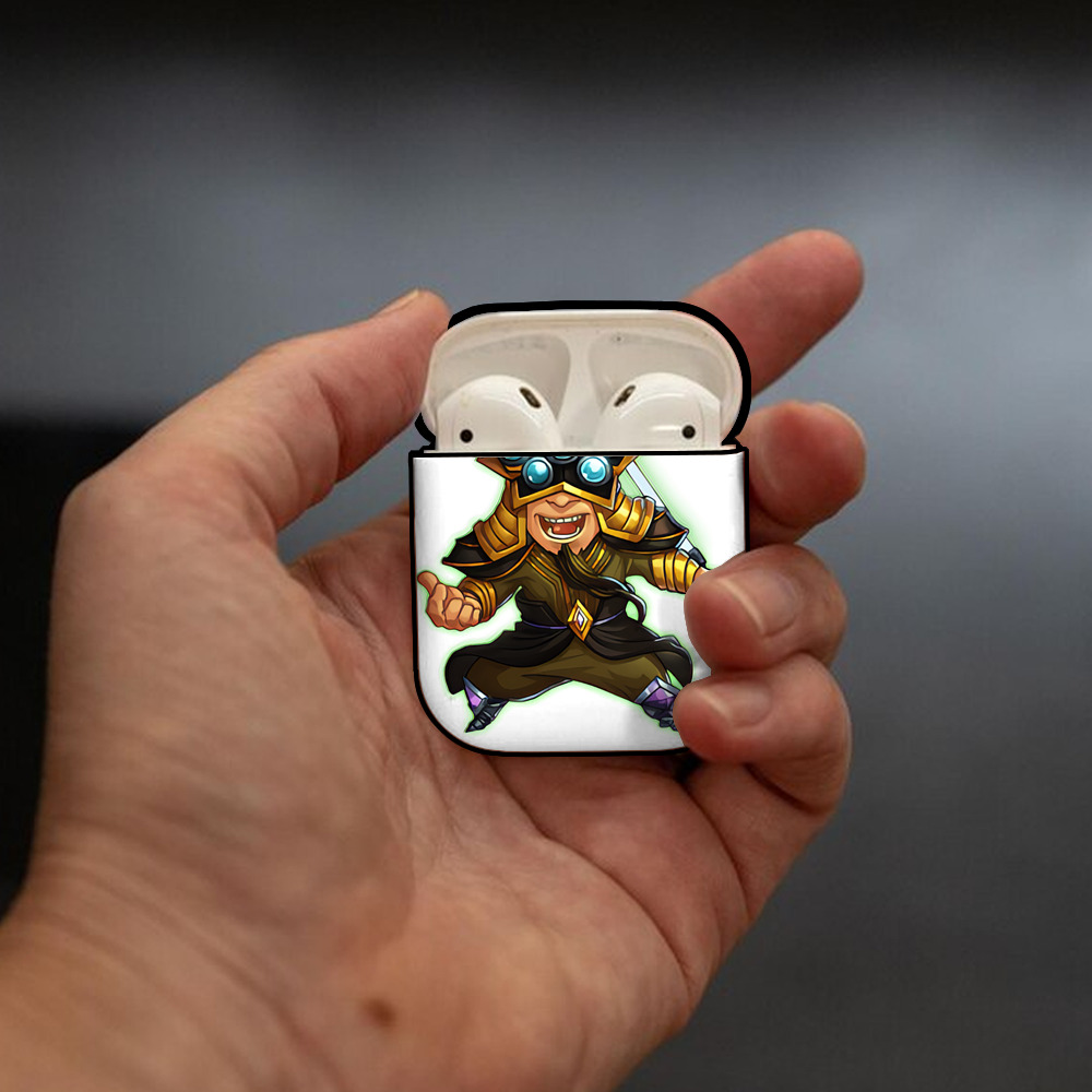 リーグ・オブ・レジェンド League of Legends LOL AirPods 第2世代保護ケース ハードシェル ブラック 耐衝撃・防指紋・カラビナ付き