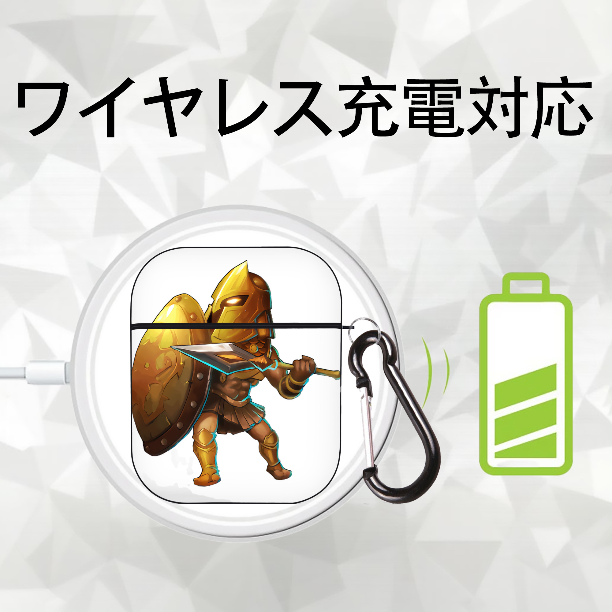 リーグ・オブ・レジェンド League of Legends LOL AirPods 第2世代保護ケース ハードシェル ブラック 耐衝撃・防指紋・カラビナ付き