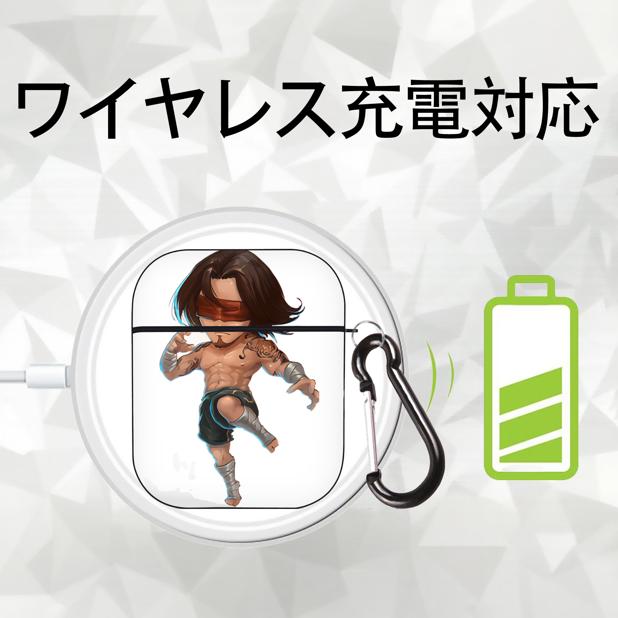 リーグ・オブ・レジェンド League of Legends LOL AirPods 第2世代保護ケース ハードシェル ブラック 耐衝撃・防指紋・カラビナ付き