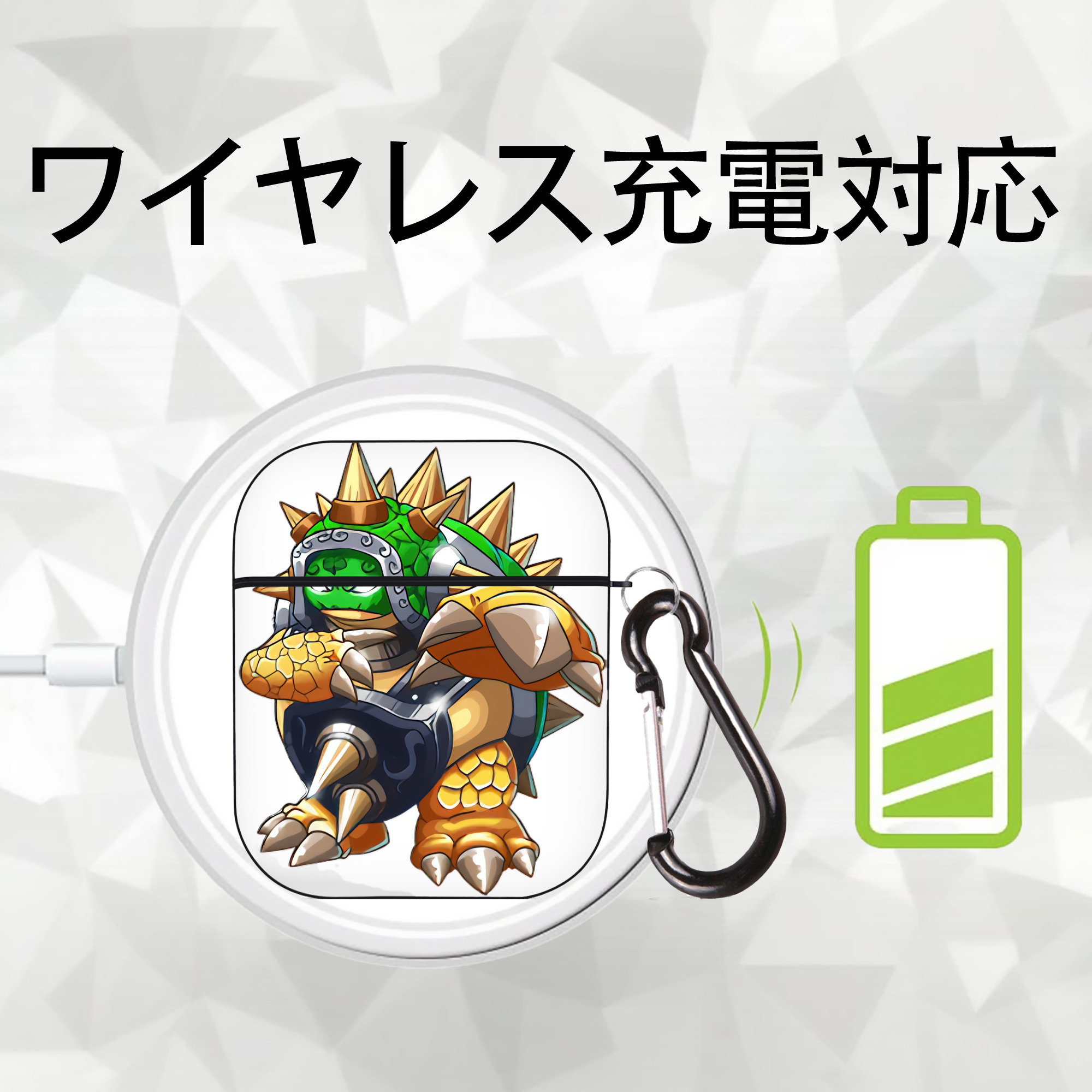 リーグ・オブ・レジェンド League of Legends LOL AirPods 第2世代保護ケース ハードシェル ブラック 耐衝撃・防指紋・カラビナ付き