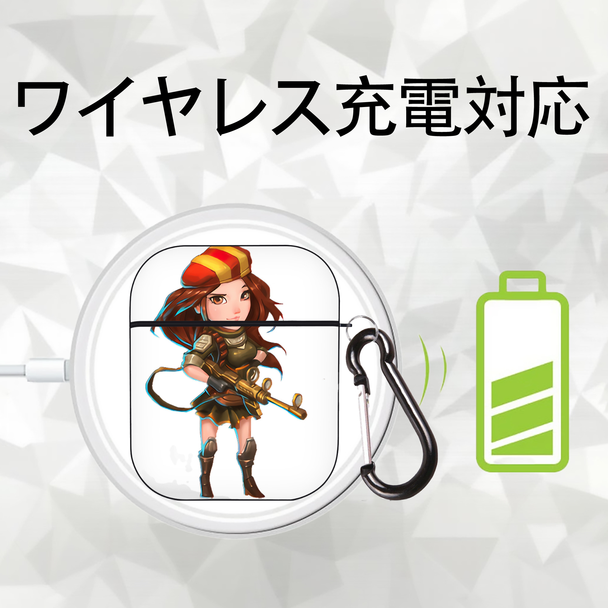 リーグ・オブ・レジェンド League of Legends LOL AirPods 第2世代保護ケース ハードシェル ブラック 耐衝撃・防指紋・カラビナ付き