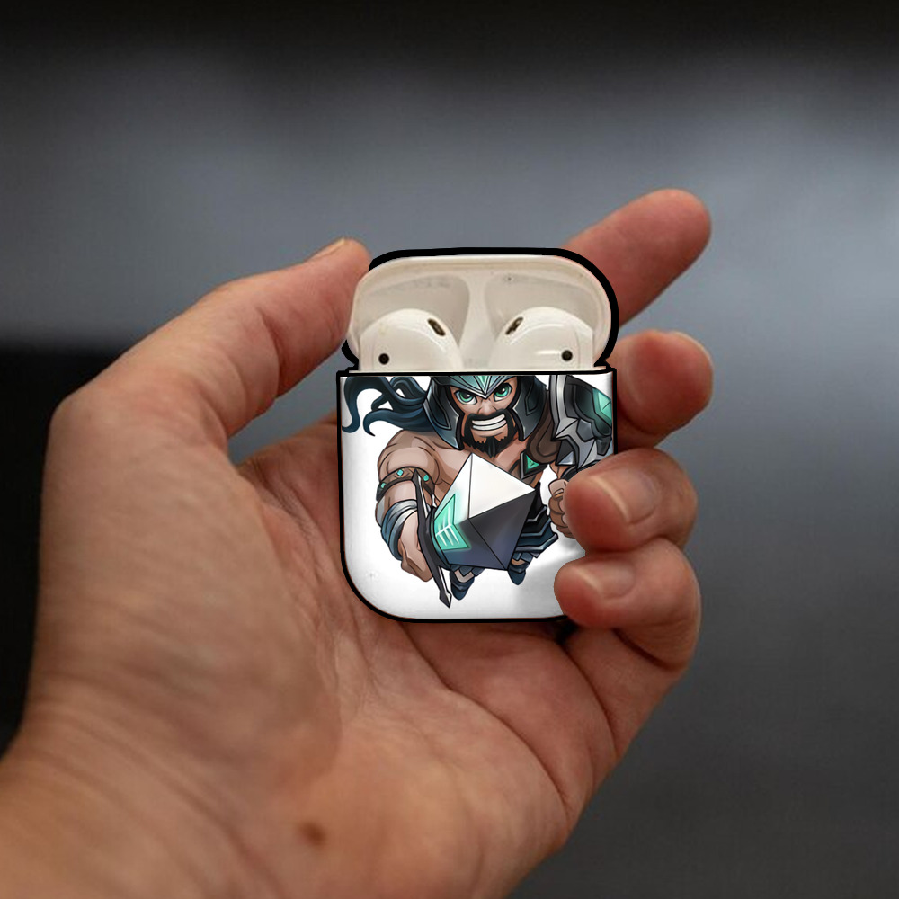 リーグ・オブ・レジェンド League of Legends LOL AirPods 第2世代保護ケース ハードシェル ブラック 耐衝撃・防指紋・カラビナ付き