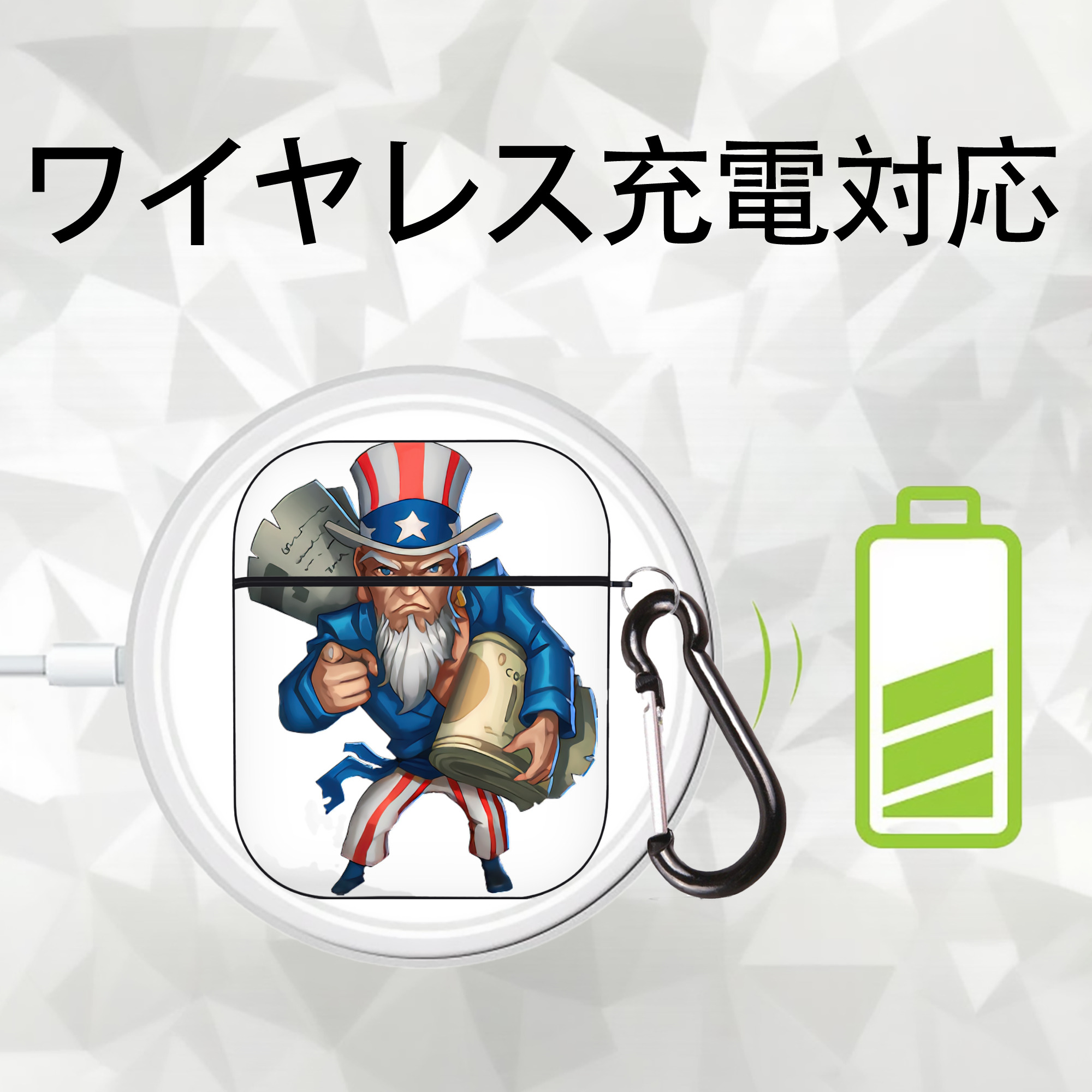 リーグ・オブ・レジェンド League of Legends LOL AirPods 第2世代保護ケース ハードシェル ブラック 耐衝撃・防指紋・カラビナ付き