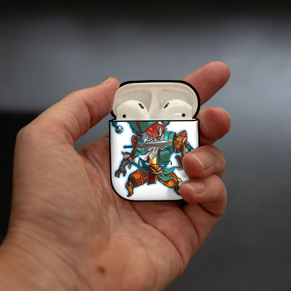 リーグ・オブ・レジェンド League of Legends LOL AirPods 第2世代保護ケース ハードシェル ブラック 耐衝撃・防指紋・カラビナ付き