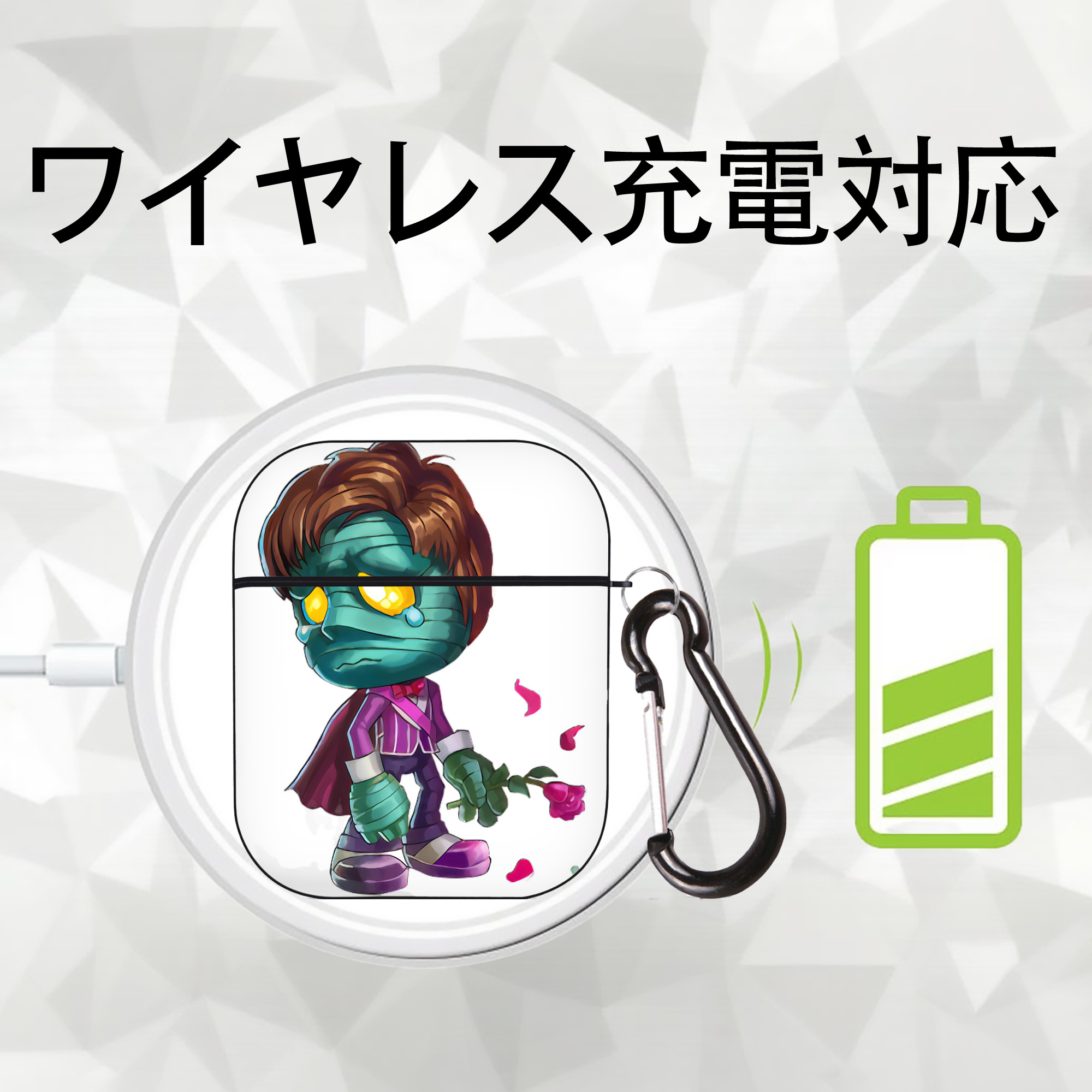 リーグ・オブ・レジェンド League of Legends LOL AirPods 第2世代保護ケース ハードシェル ブラック 耐衝撃・防指紋・カラビナ付き