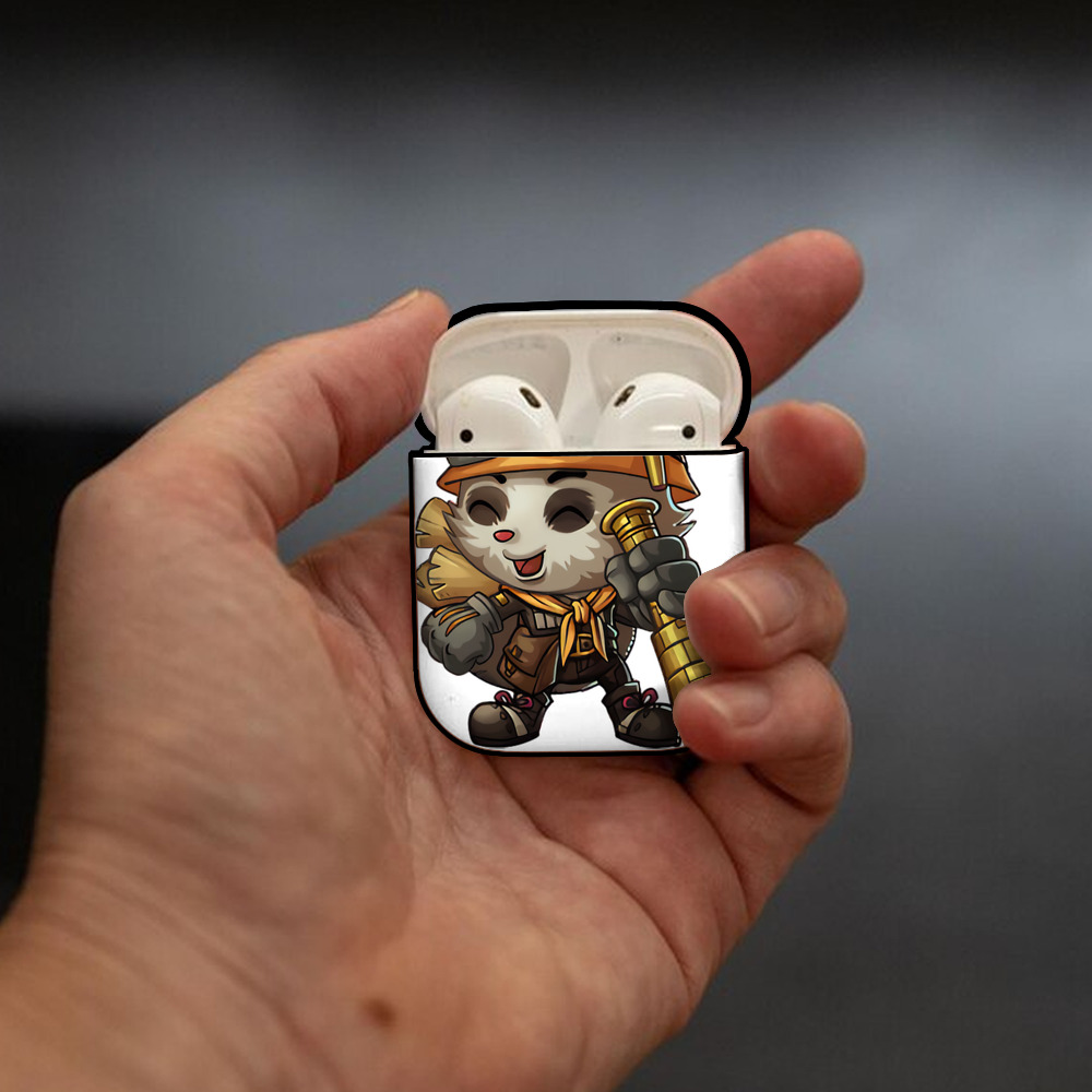 リーグ・オブ・レジェンド League of Legends LOL AirPods 第2世代保護ケース ハードシェル ブラック 耐衝撃・防指紋・カラビナ付き