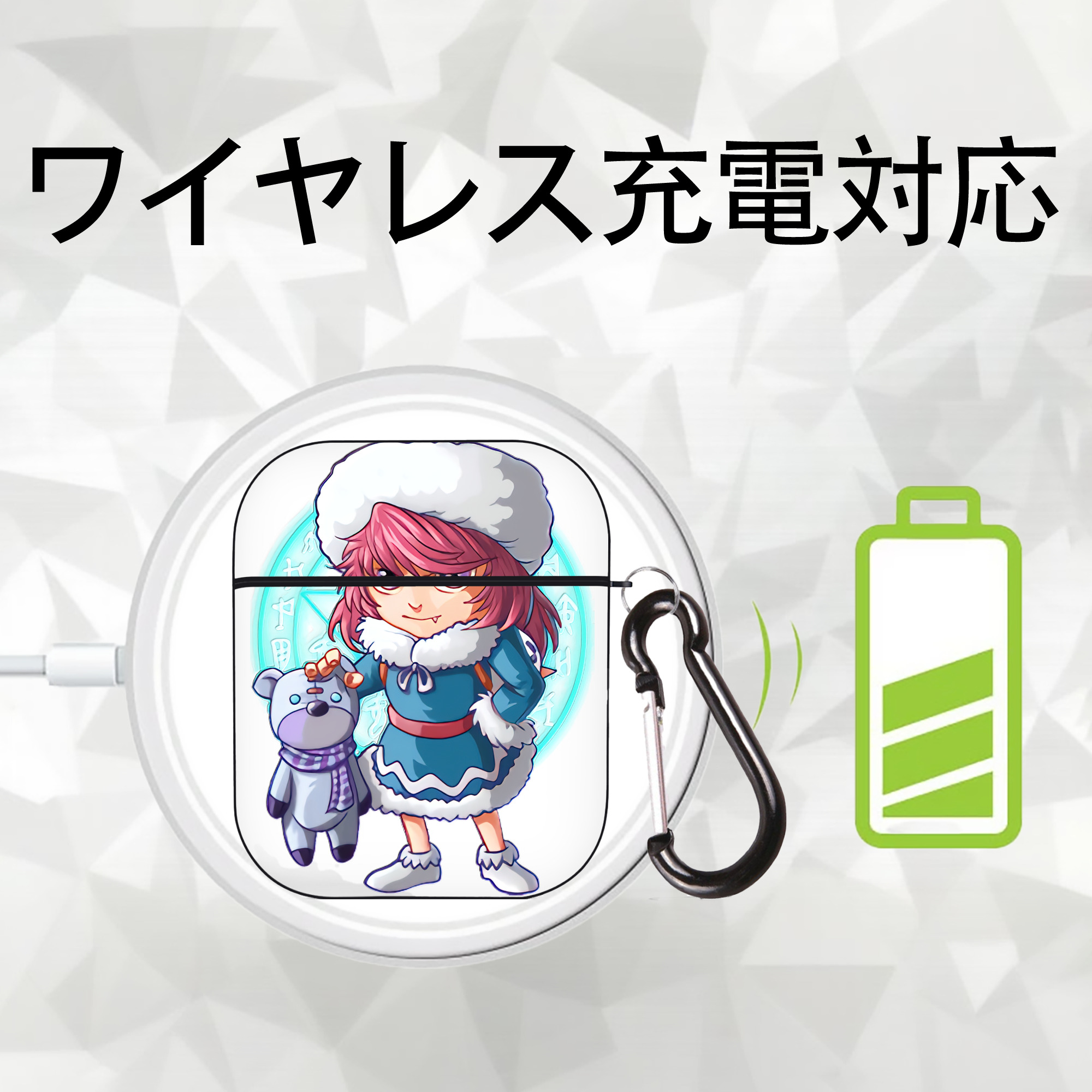 リーグ・オブ・レジェンド League of Legends LOL AirPods 第2世代保護ケース ハードシェル ブラック 耐衝撃・防指紋・カラビナ付き