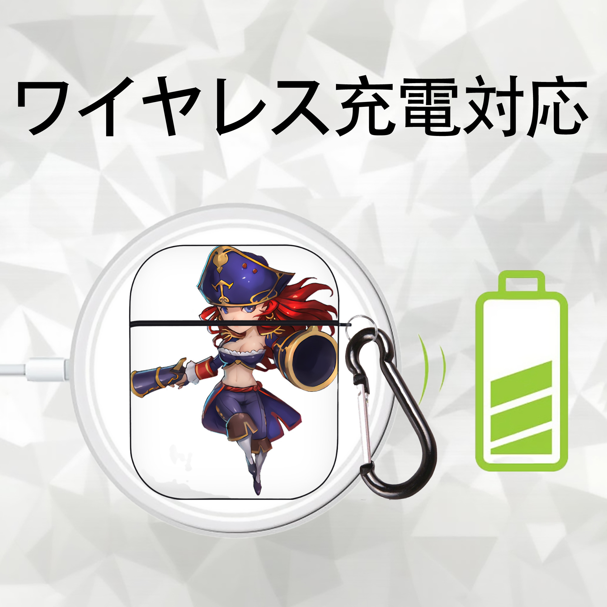 リーグ・オブ・レジェンド League of Legends LOL AirPods 第2世代保護ケース ハードシェル ブラック 耐衝撃・防指紋・カラビナ付き