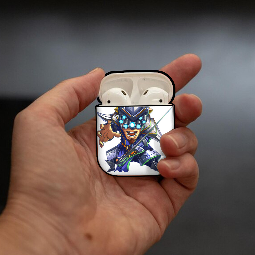 リーグ・オブ・レジェンド League of Legends LOL AirPods 第2世代保護ケース ハードシェル ブラック 耐衝撃・防指紋・カラビナ付き