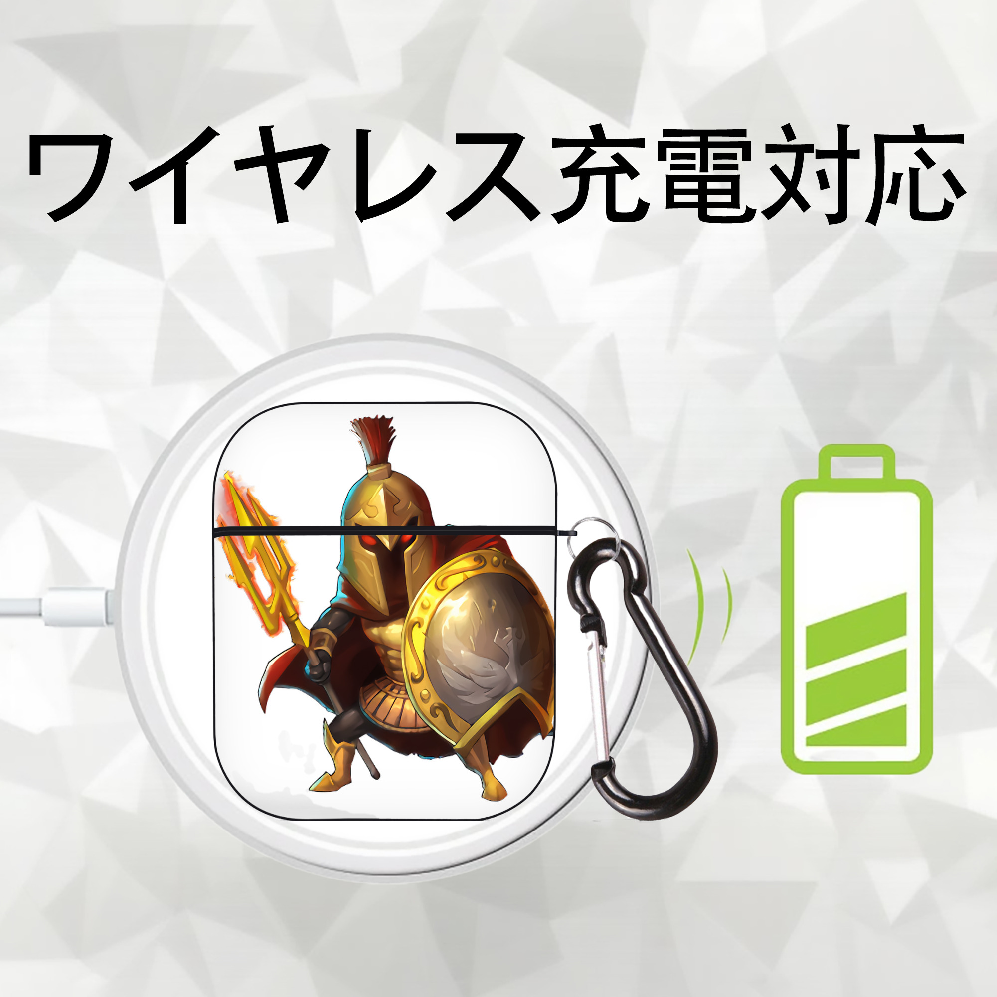 リーグ・オブ・レジェンド League of Legends LOL AirPods 第2世代保護ケース ハードシェル ブラック 耐衝撃・防指紋・カラビナ付き