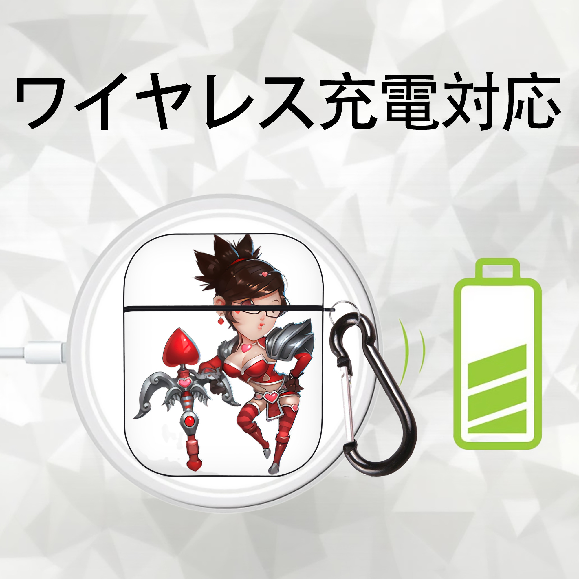 リーグ・オブ・レジェンド League of Legends LOL AirPods 第2世代保護ケース ハードシェル ブラック 耐衝撃・防指紋・カラビナ付き