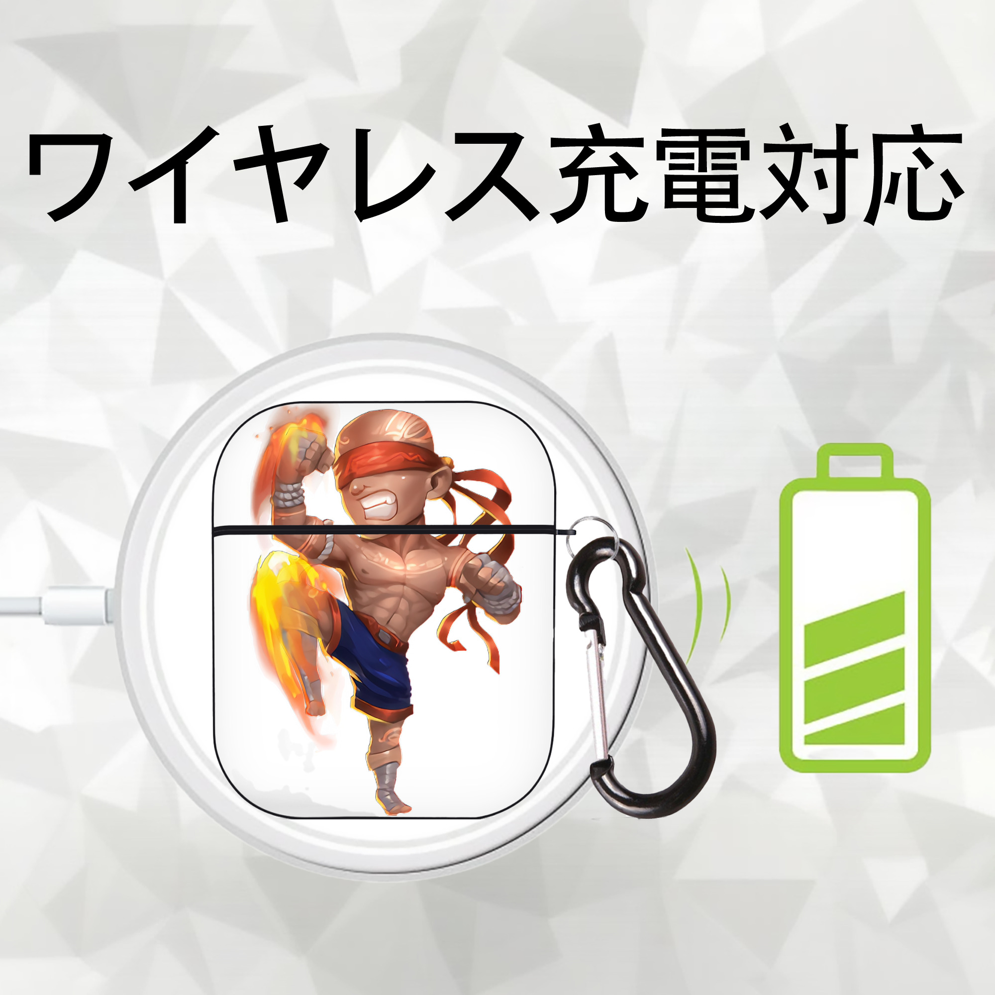リーグ・オブ・レジェンド League of Legends LOL AirPods 第2世代保護ケース ハードシェル ブラック 耐衝撃・防指紋・カラビナ付き