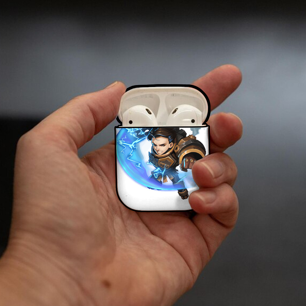 リーグ・オブ・レジェンド League of Legends LOL AirPods 第2世代保護ケース ハードシェル ブラック 耐衝撃・防指紋・カラビナ付き