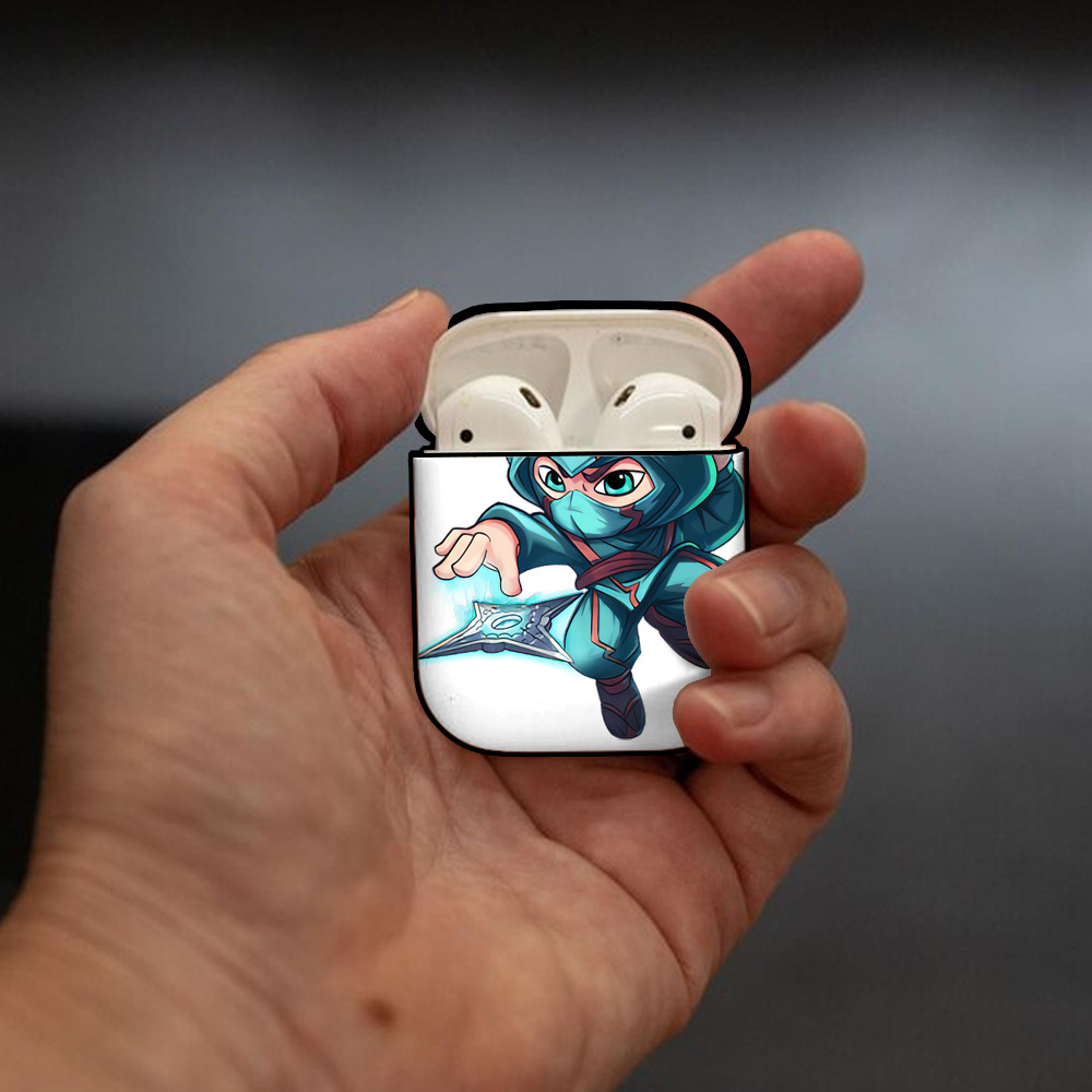 リーグ・オブ・レジェンド League of Legends LOL AirPods 第2世代保護ケース ハードシェル ブラック 耐衝撃・防指紋・カラビナ付き