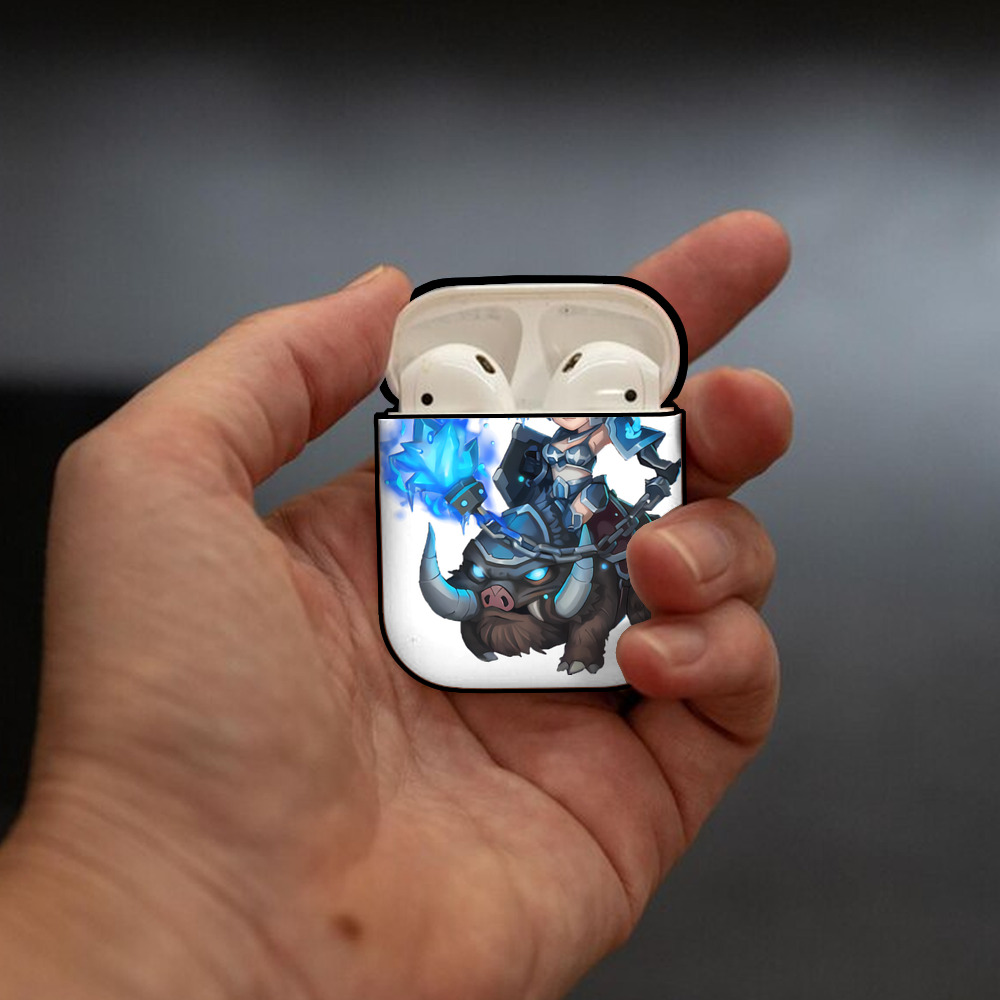 リーグ・オブ・レジェンド League of Legends LOL AirPods 第2世代保護ケース ハードシェル ブラック 耐衝撃・防指紋・カラビナ付き