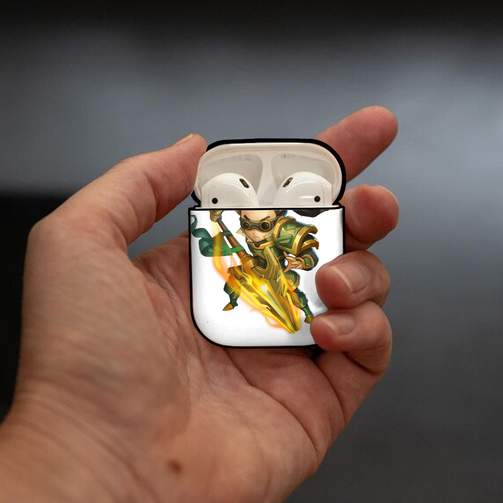 リーグ・オブ・レジェンド League of Legends LOL AirPods 第2世代保護ケース ハードシェル ブラック 耐衝撃・防指紋・カラビナ付き