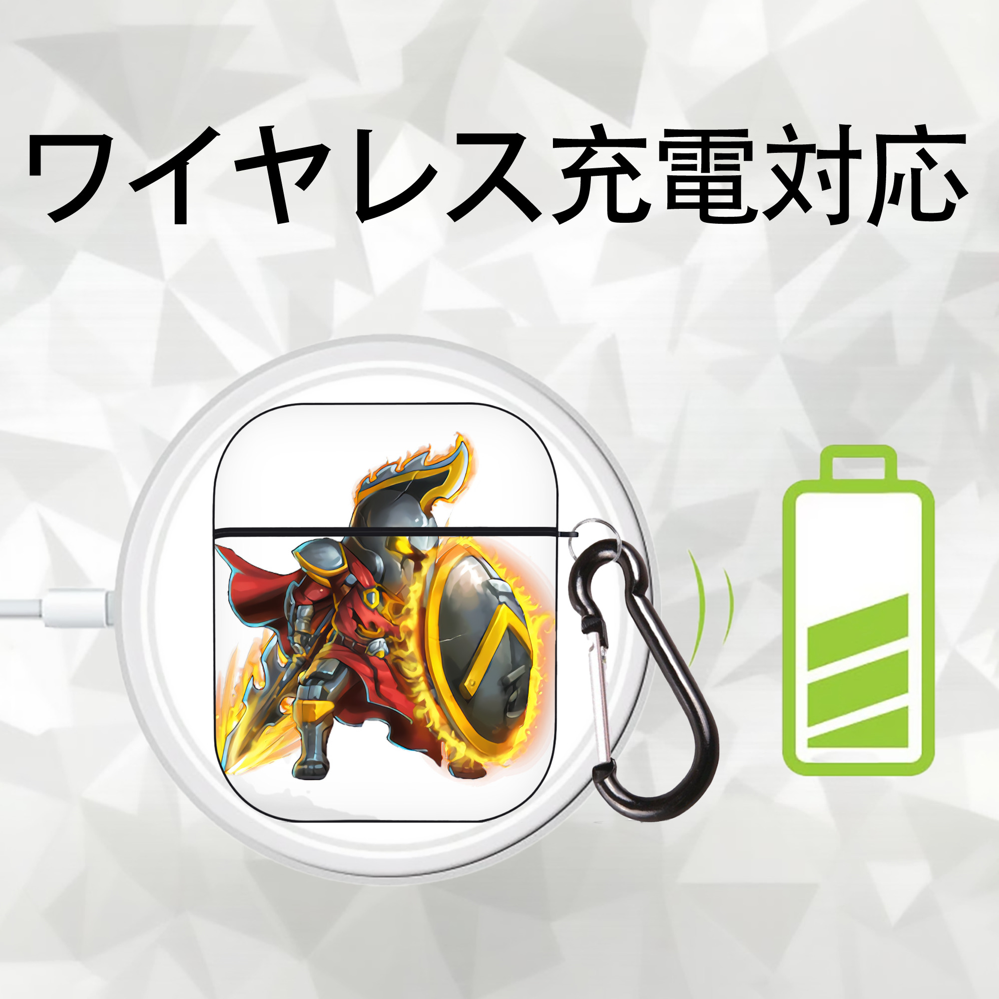 リーグ・オブ・レジェンド League of Legends LOL AirPods 第2世代保護ケース ハードシェル ブラック 耐衝撃・防指紋・カラビナ付き