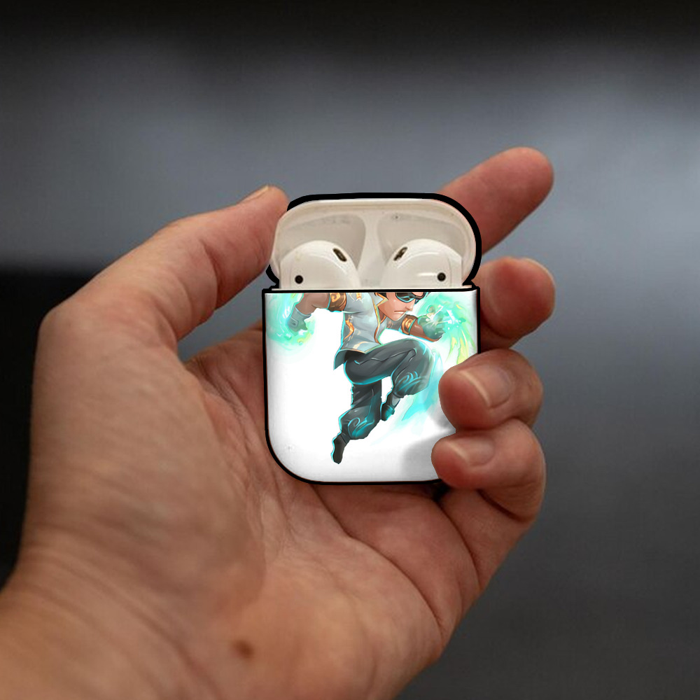 リーグ・オブ・レジェンド League of Legends LOL AirPods 第2世代保護ケース ハードシェル ブラック 耐衝撃・防指紋・カラビナ付き