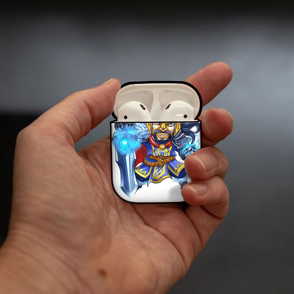 リーグ・オブ・レジェンド League of Legends LOL AirPods 第2世代保護ケース ハードシェル ブラック 耐衝撃・防指紋・カラビナ付き