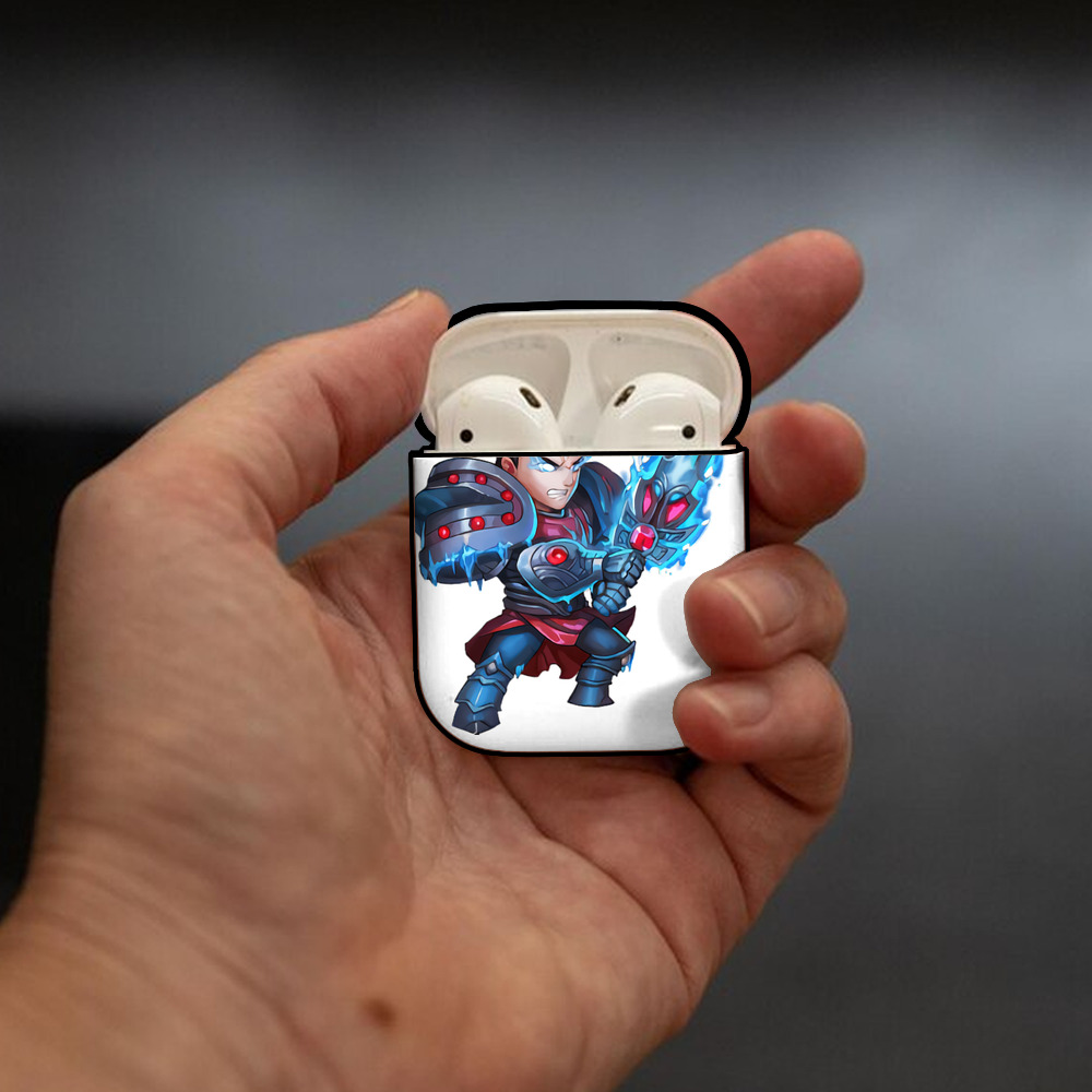 リーグ・オブ・レジェンド League of Legends LOL AirPods 第2世代保護ケース ハードシェル ブラック 耐衝撃・防指紋・カラビナ付き