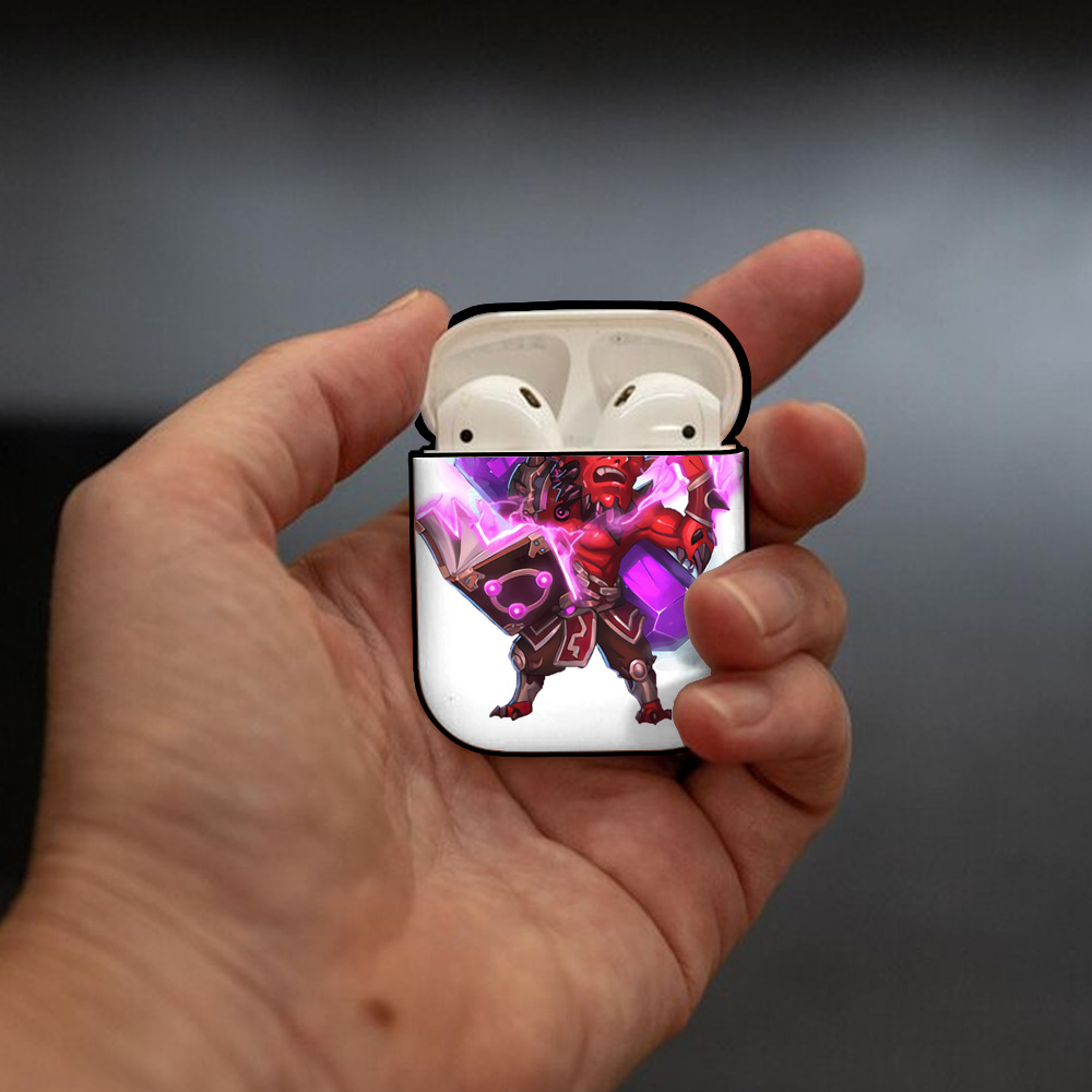リーグ・オブ・レジェンド League of Legends LOL AirPods 第2世代保護ケース ハードシェル ブラック 耐衝撃・防指紋・カラビナ付き