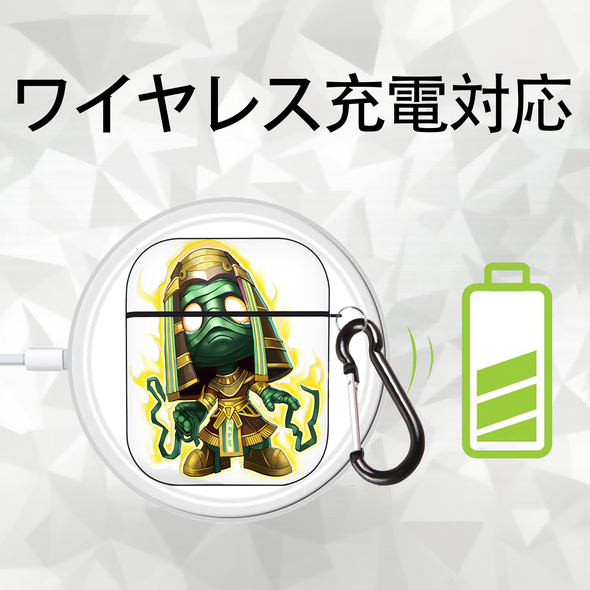 リーグ・オブ・レジェンド League of Legends LOL AirPods 第2世代保護ケース ハードシェル ブラック 耐衝撃・防指紋・カラビナ付き
