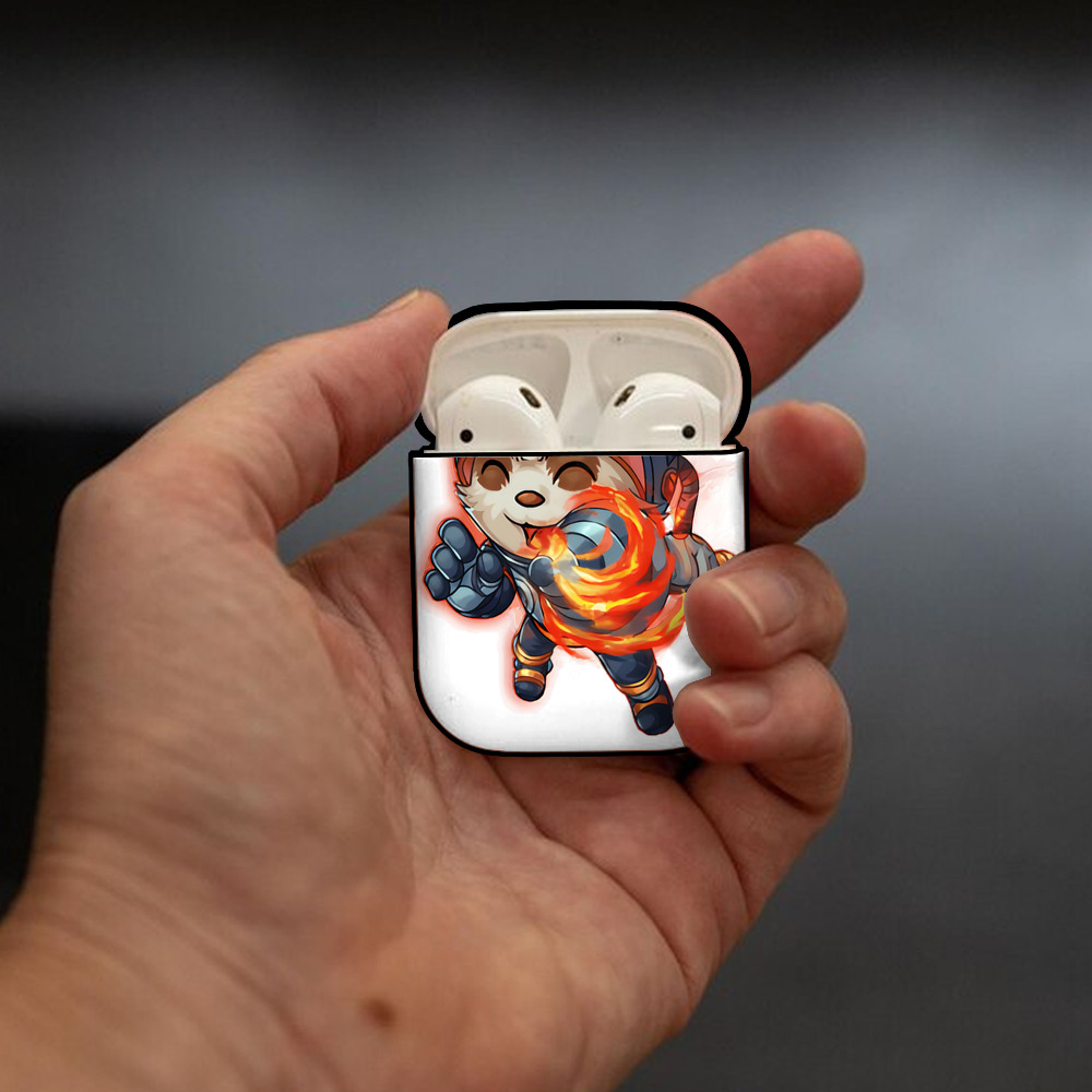 リーグ・オブ・レジェンド League of Legends LOL AirPods 第2世代保護ケース ハードシェル ブラック 耐衝撃・防指紋・カラビナ付き