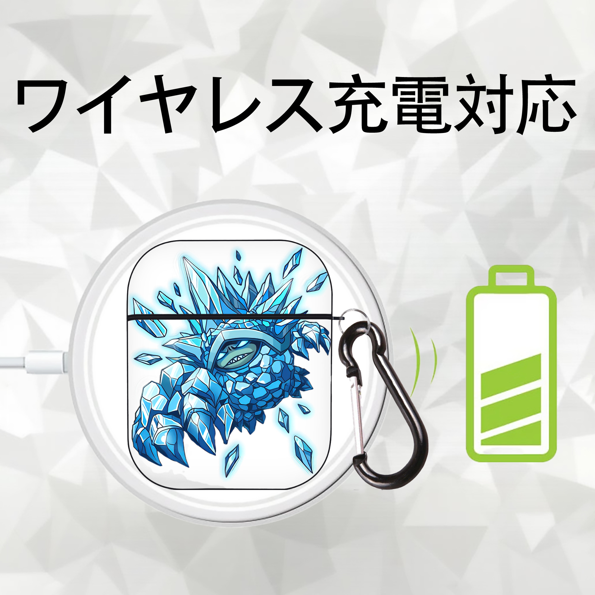 リーグ・オブ・レジェンド League of Legends LOL AirPods 第2世代保護ケース ハードシェル ブラック 耐衝撃・防指紋・カラビナ付き