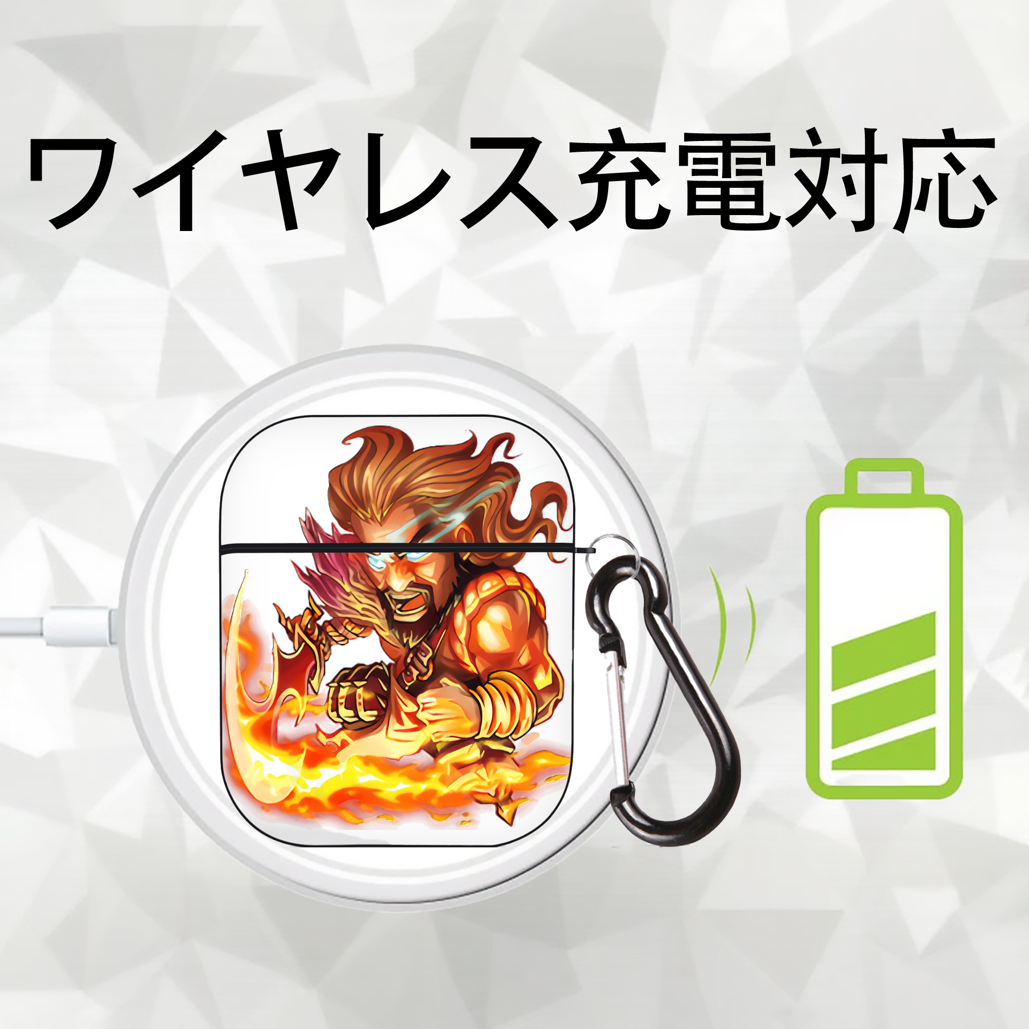 リーグ・オブ・レジェンド League of Legends LOL AirPods 第2世代保護ケース ハードシェル ブラック 耐衝撃・防指紋・カラビナ付き