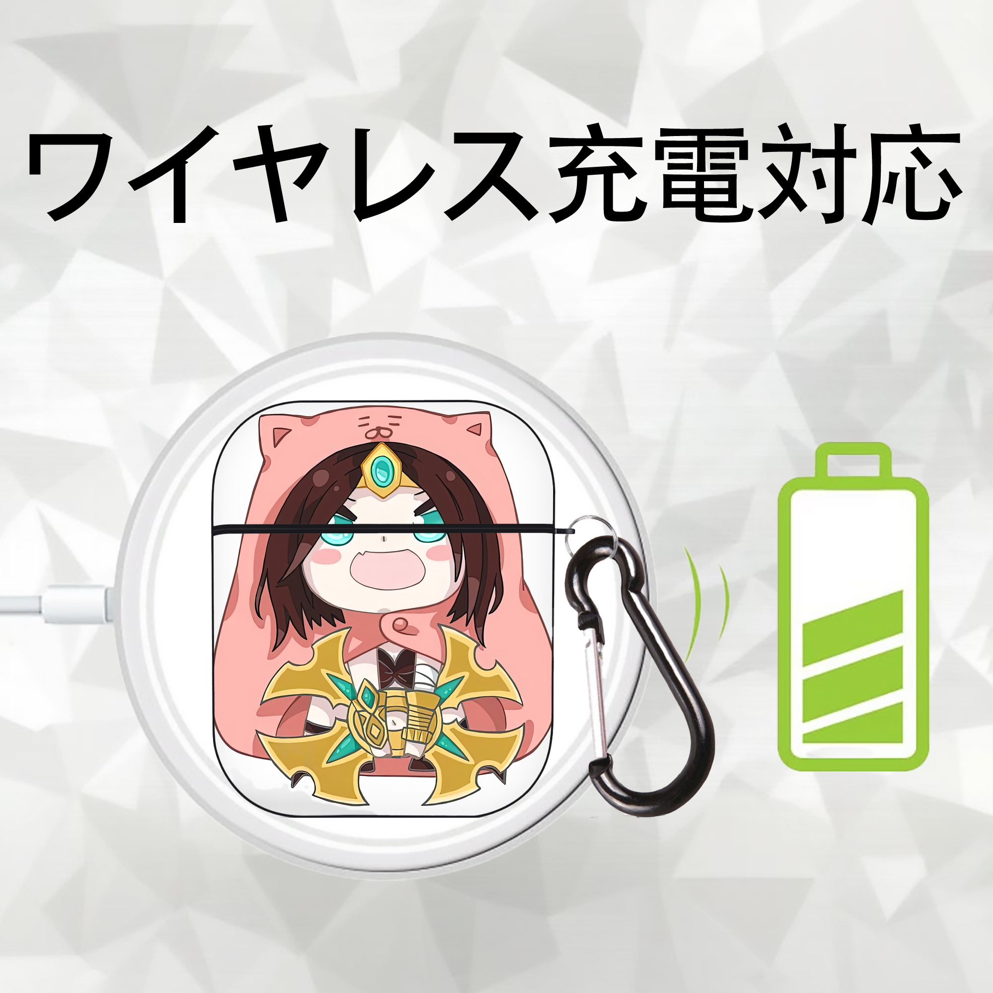 リーグ・オブ・レジェンド League of Legends LOL AirPods 第2世代保護ケース ハードシェル ブラック 耐衝撃・防指紋・カラビナ付き
