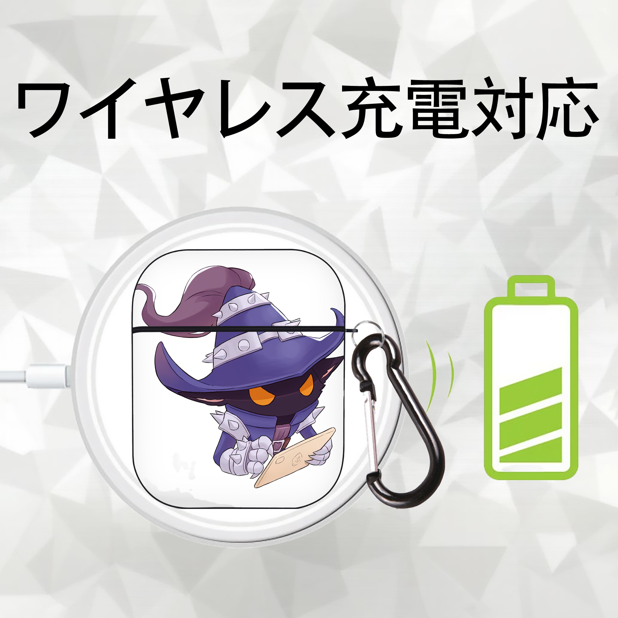 リーグ・オブ・レジェンド League of Legends LOL AirPods 第2世代保護ケース ハードシェル ブラック 耐衝撃・防指紋・カラビナ付き